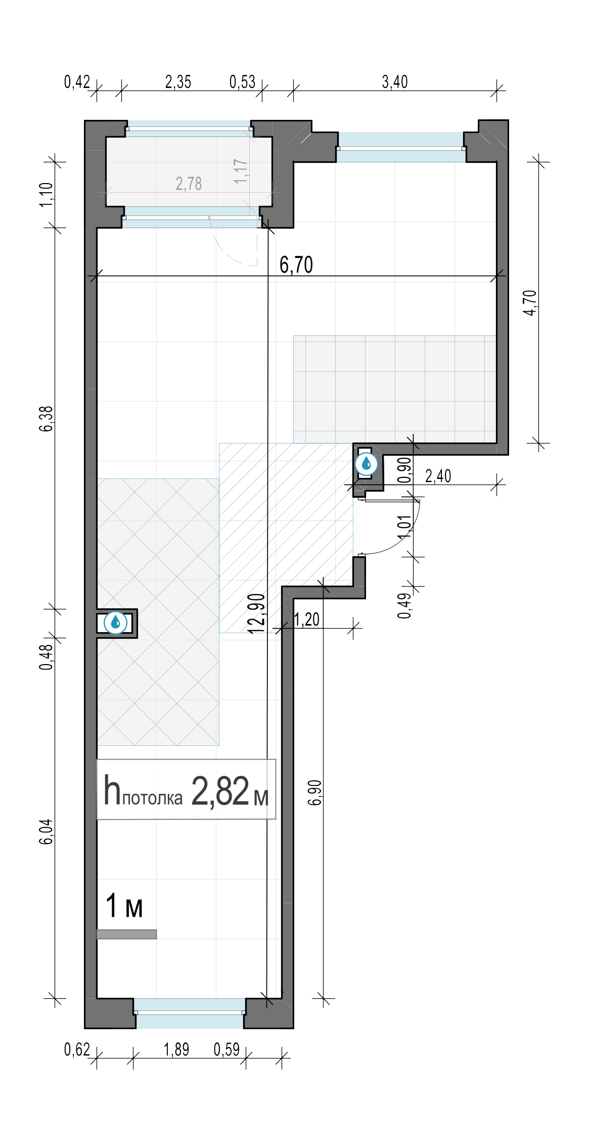 2 комн. квартира, 59.4 м², 3 этаж 
