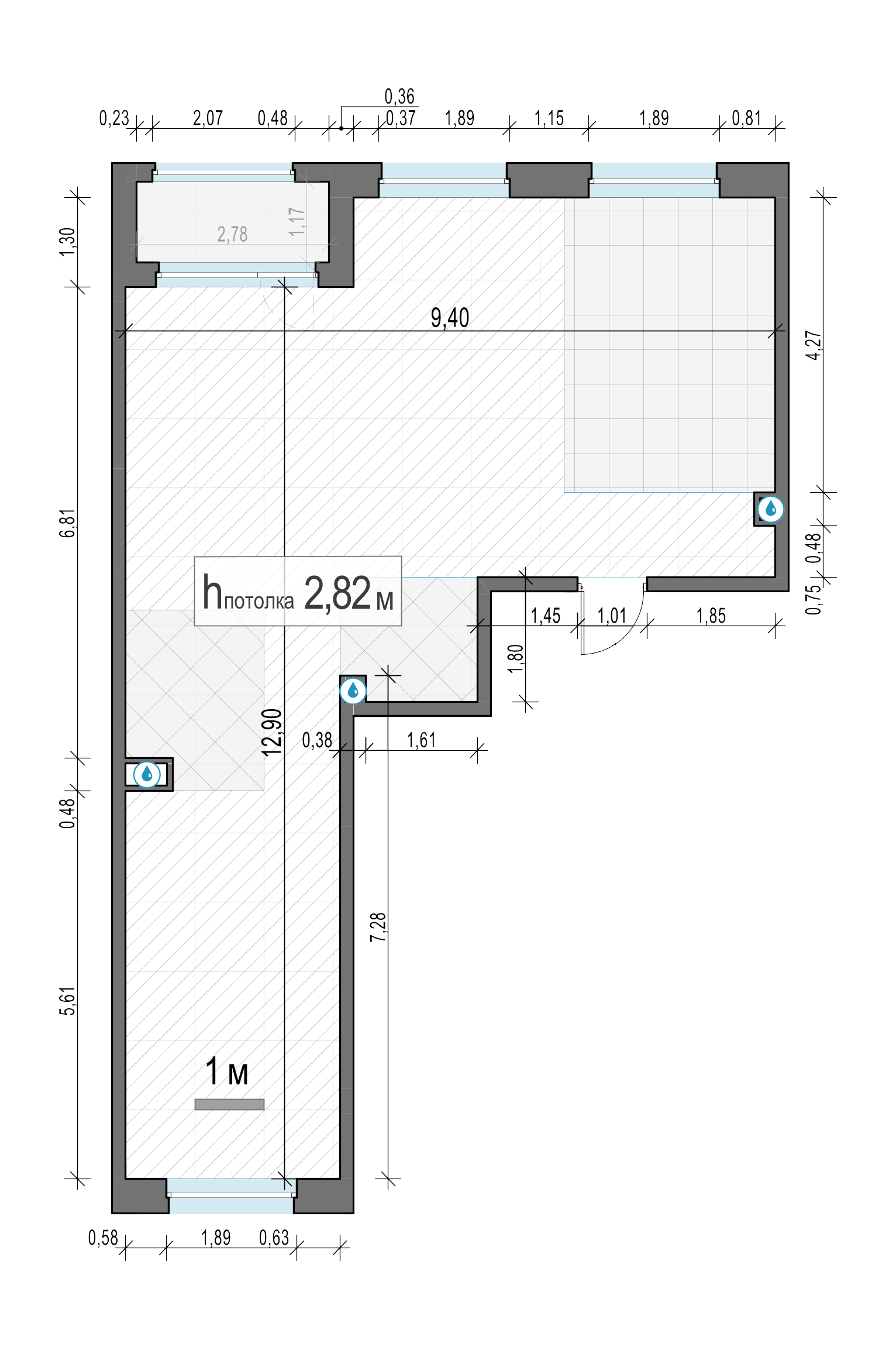 3 комн. квартира, 76.6 м², 2 этаж 
