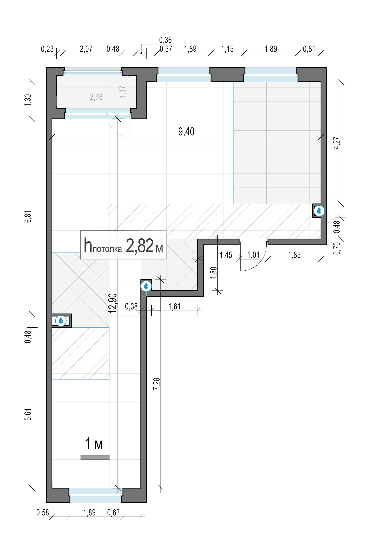 3 комн. квартира, 76.6 м², 4 этаж 