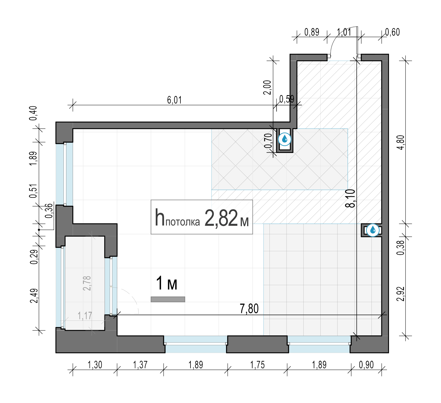 2 комн. квартира, 55.6 м², 6 этаж 
