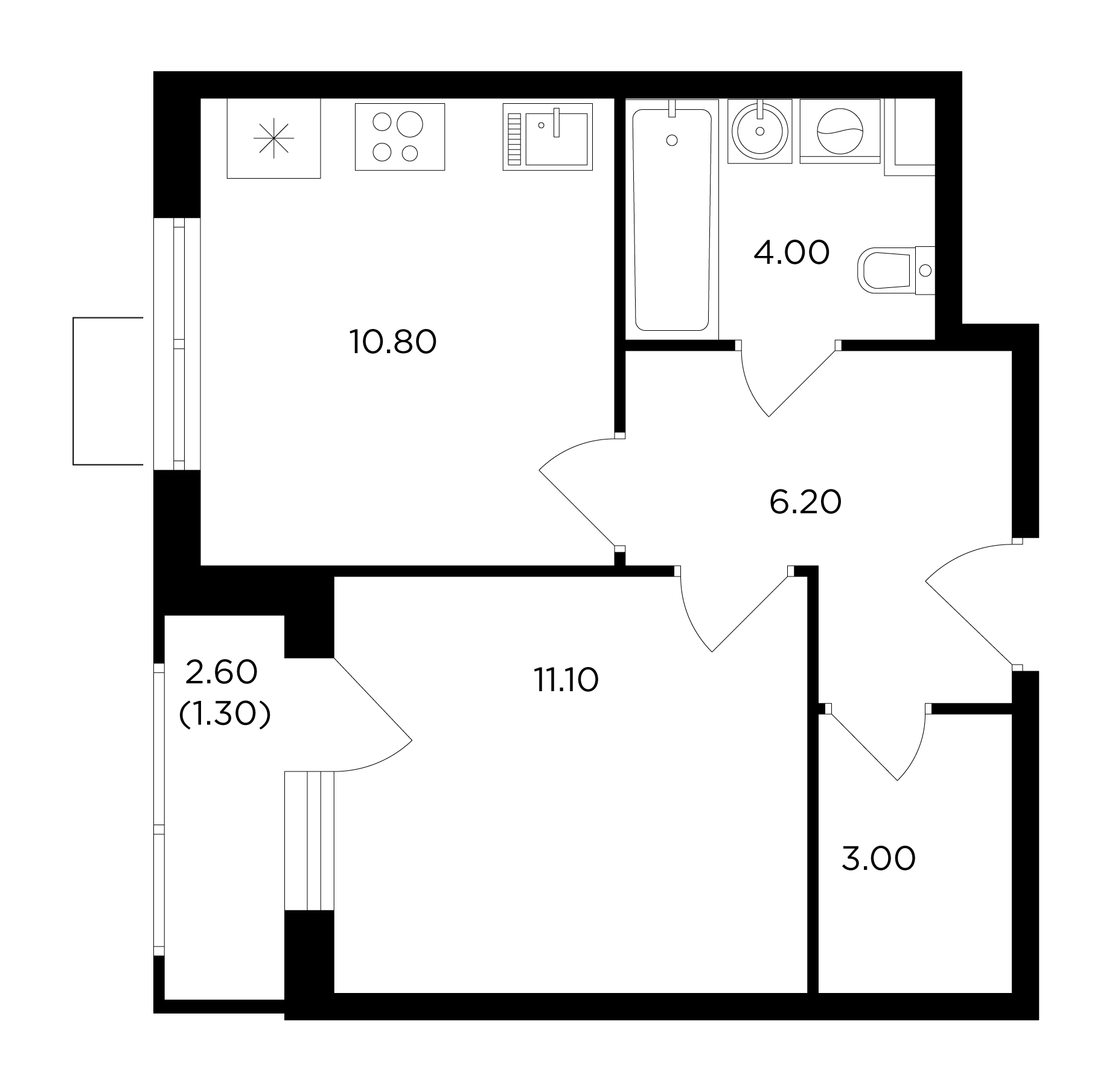 1 комн. квартира, 36.5 м², 11 этаж 