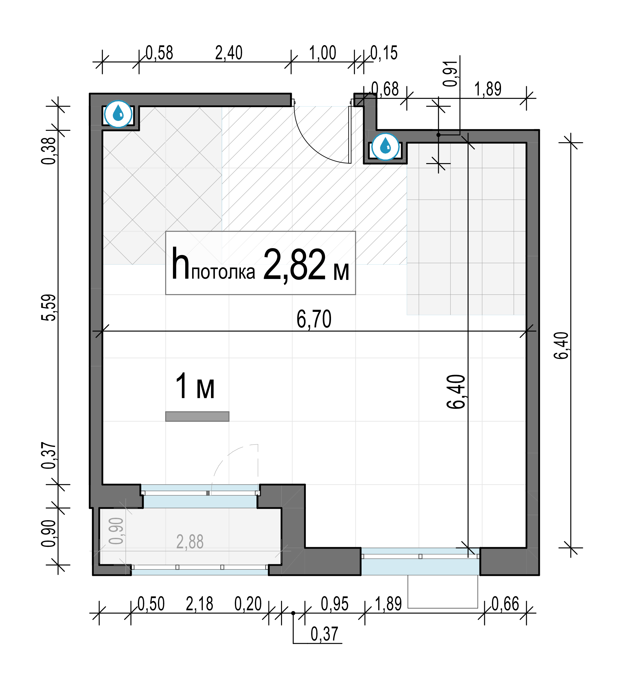 2 комн. квартира, 42.2 м², 5 этаж 