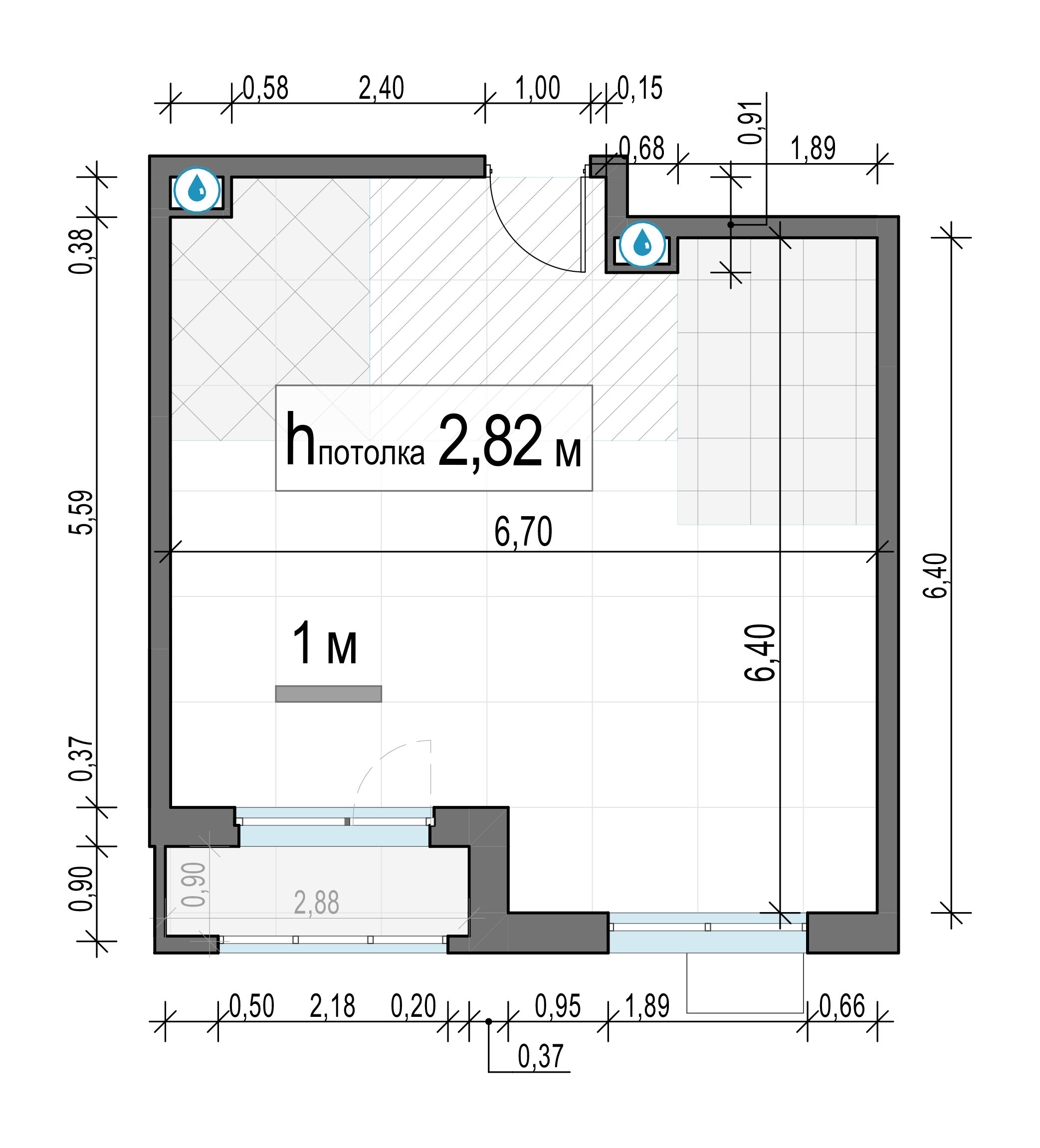 2 комн. квартира, 42 м², 8 этаж 