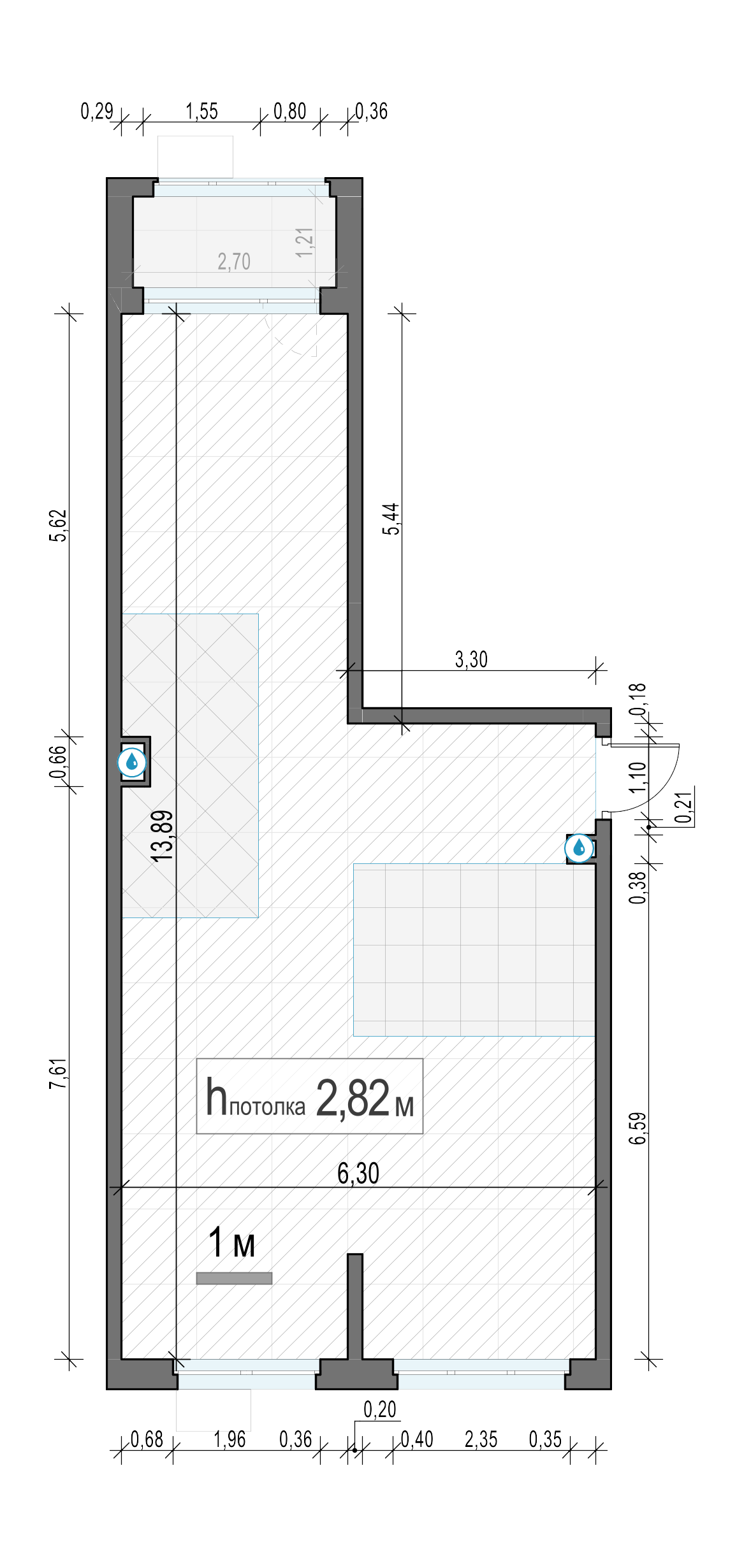 3 комн. квартира, 68.6 м², 2 этаж 