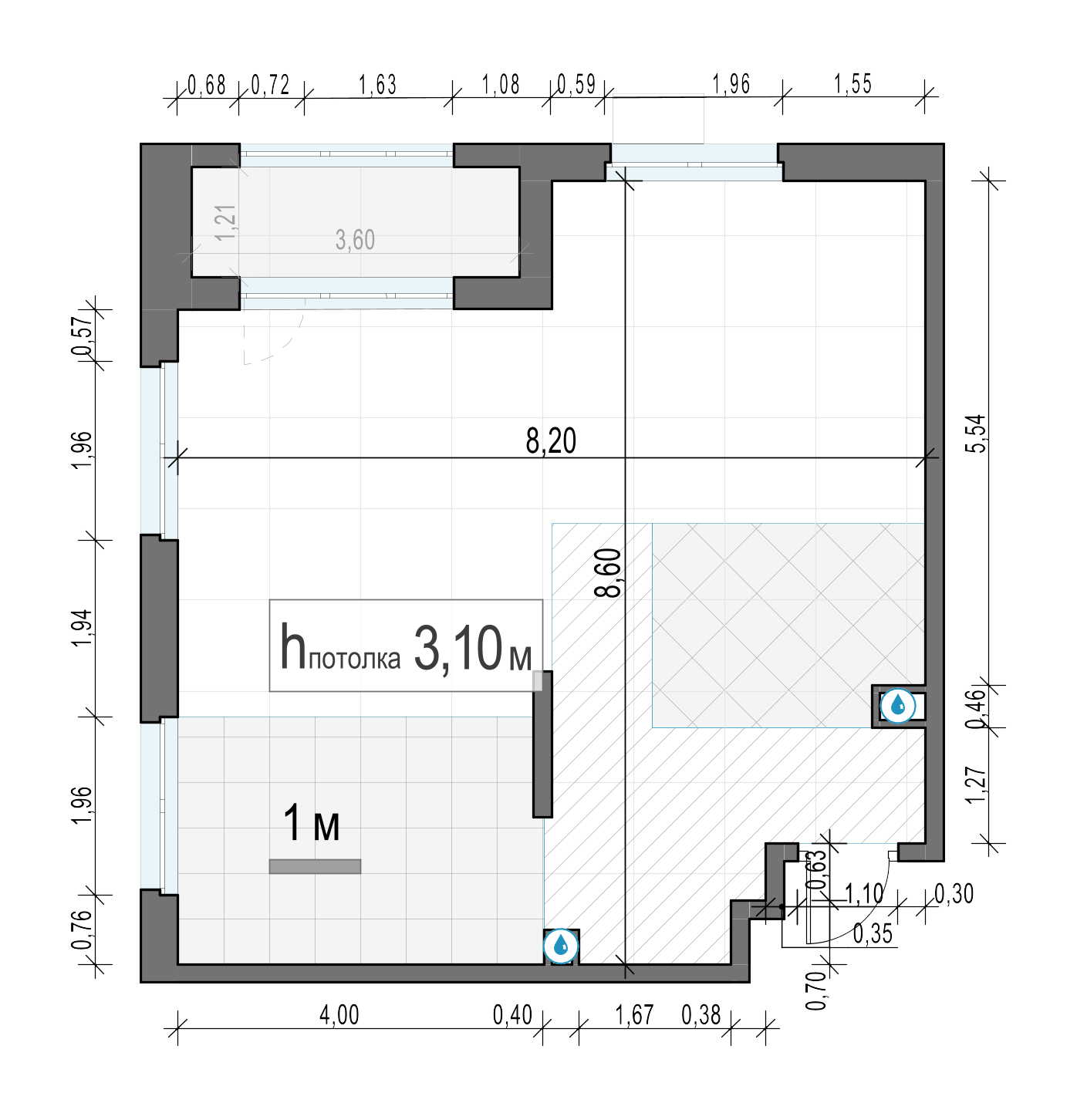 2 комн. квартира, 62.4 м², 17 этаж 