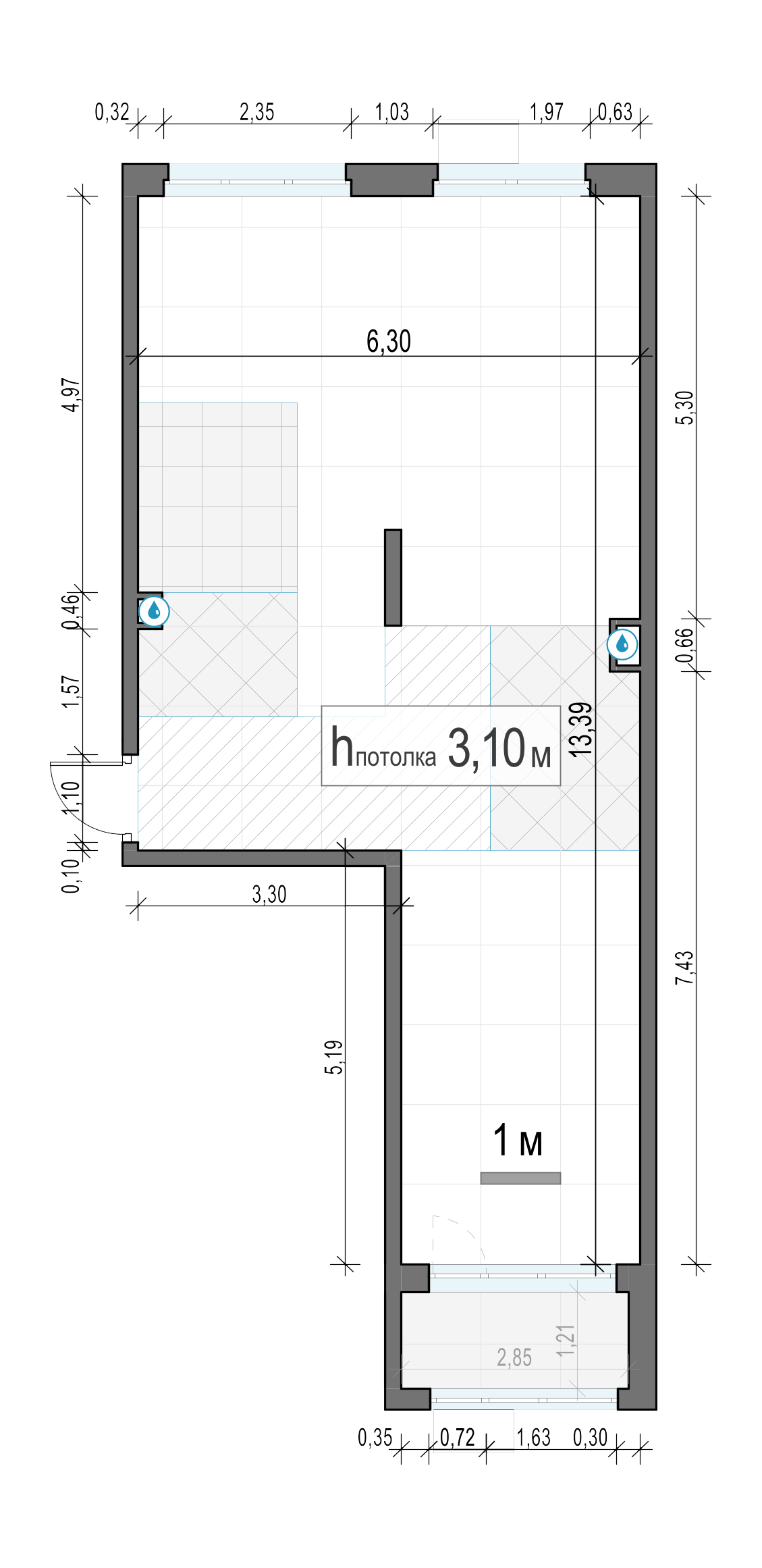 3 комн. квартира, 66.8 м², 15 этаж 