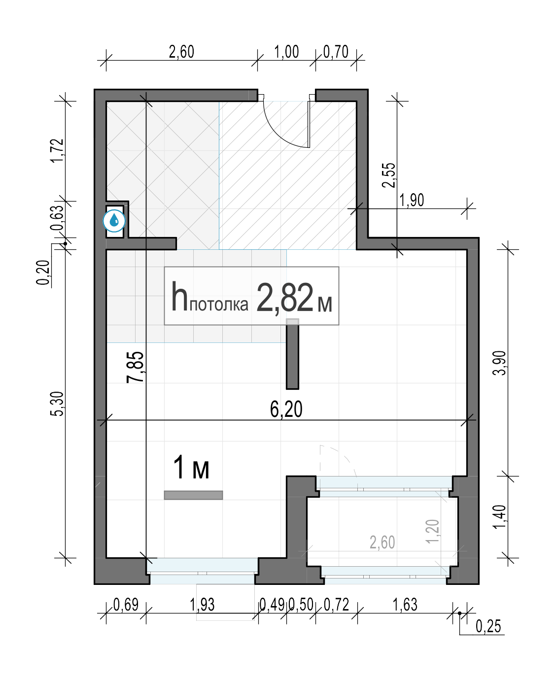 2 комн. квартира, 39.4 м², 12 этаж 