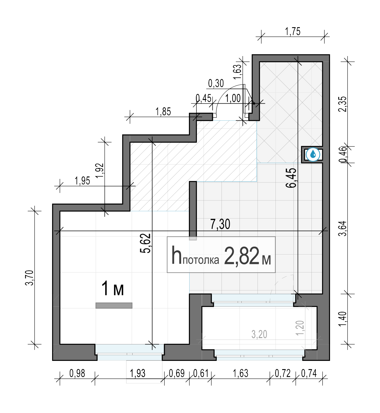 1 комн. квартира, 37.4 м², 17 этаж 