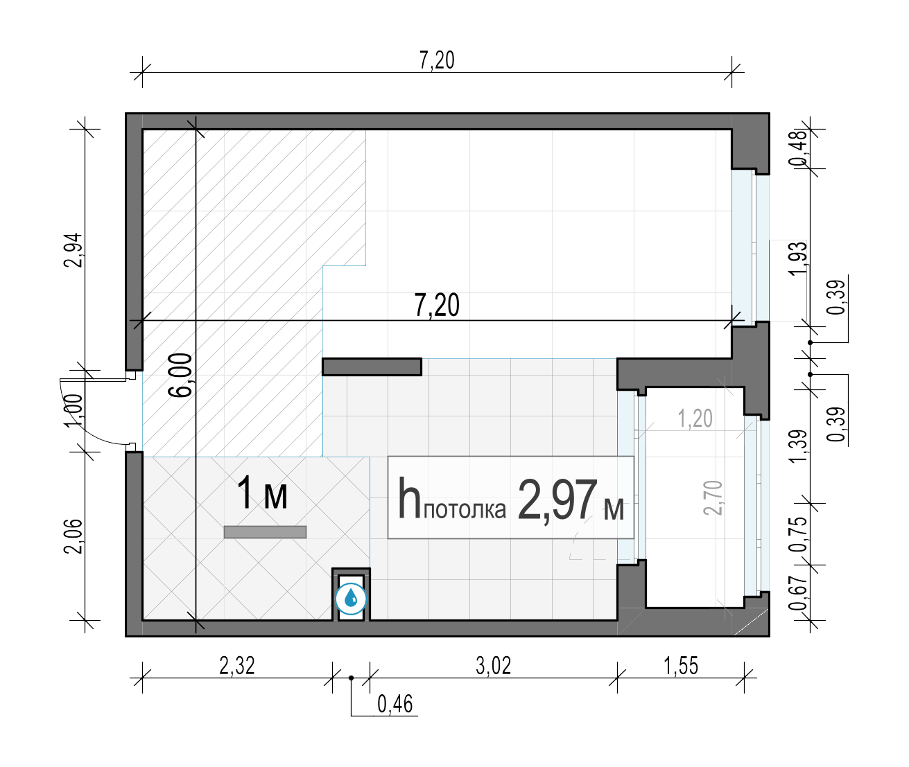 1 комн. квартира, 38.7 м², 18 этаж 