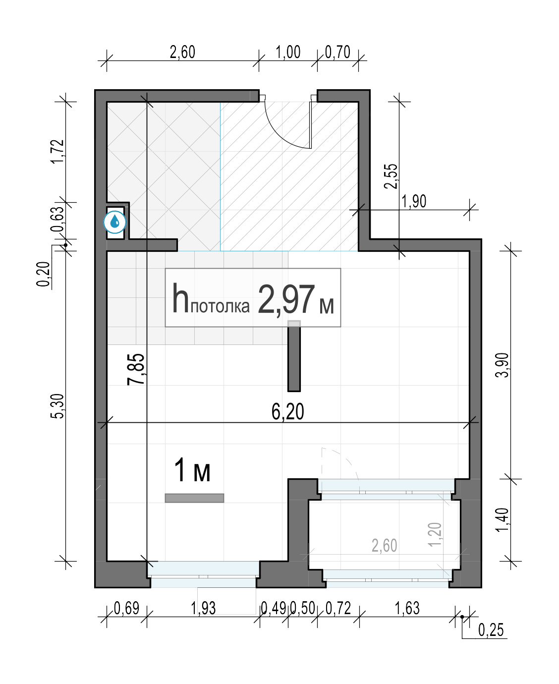 2 комн. квартира, 39.4 м², 18 этаж 