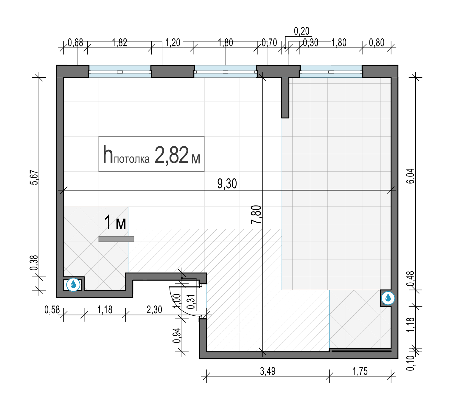 3 комн. квартира, 61.7 м², 2 этаж 