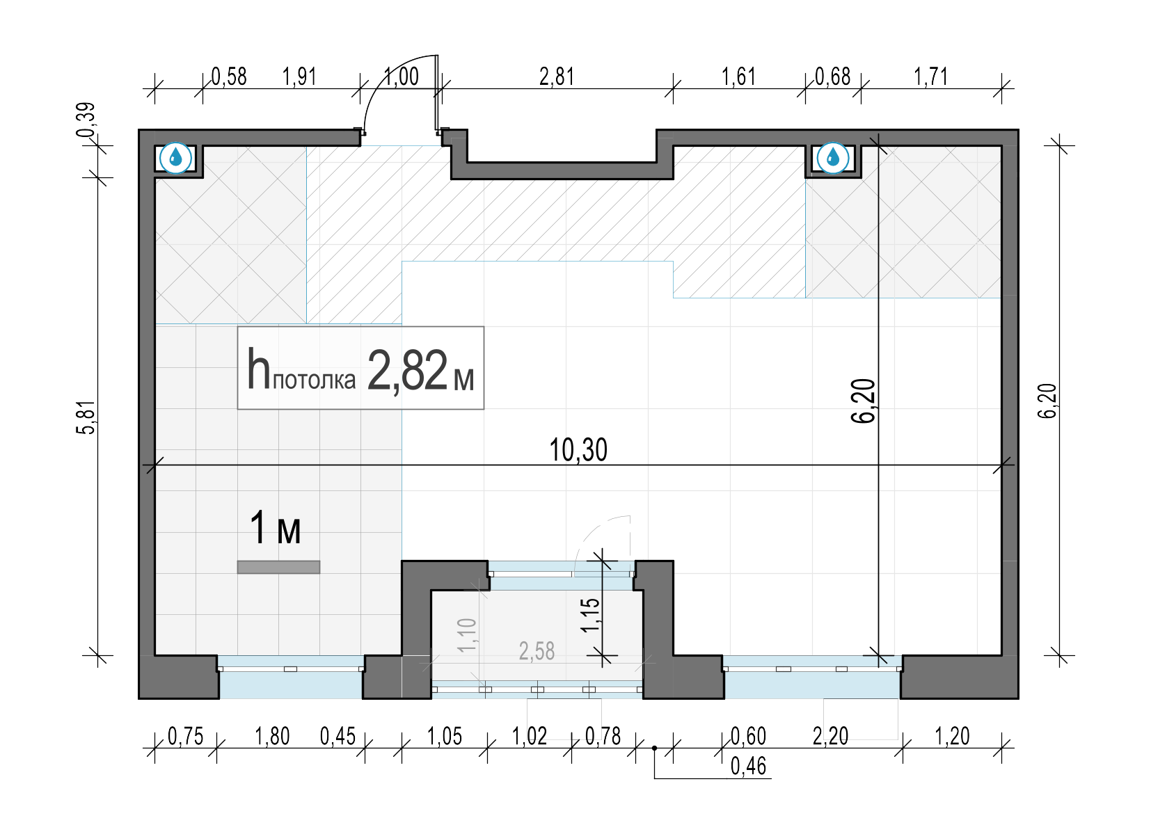 2 комн. квартира, 58.2 м², 13 этаж 