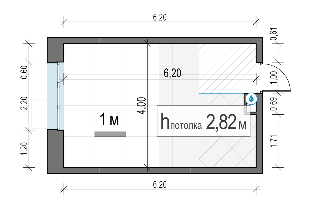 студия, 24.1 м², 5 этаж 