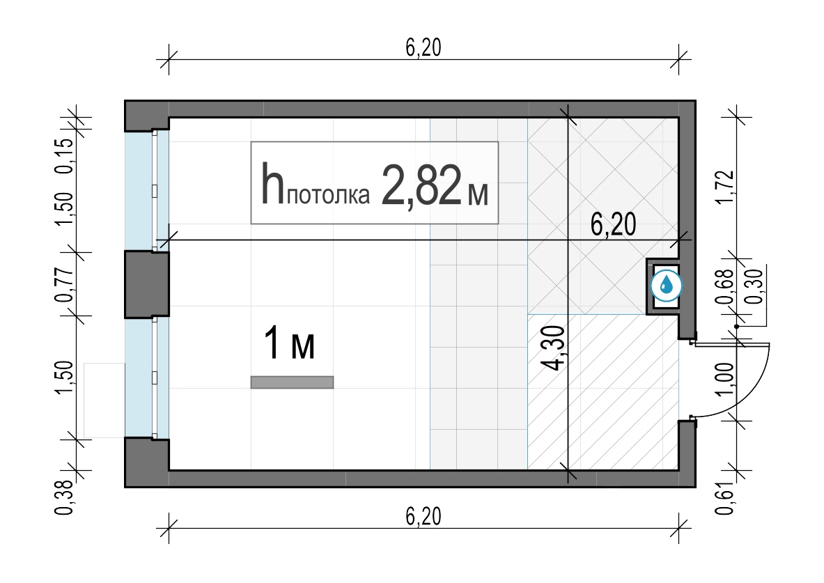 студия, 26 м², 3 этаж 