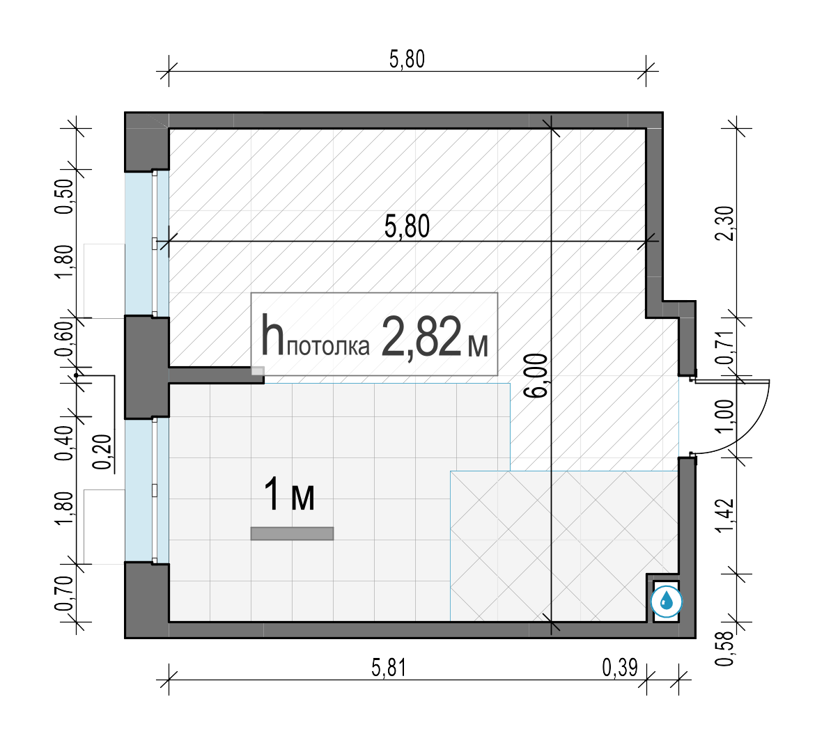 1 комн. квартира, 34.9 м², 2 этаж 