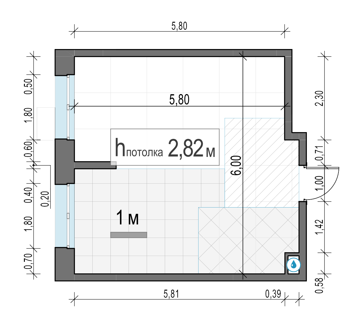 1 комн. квартира, 34.9 м², 4 этаж 
