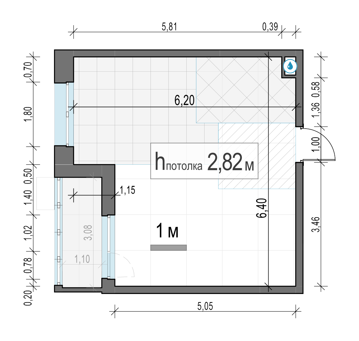 1 комн. квартира, 36.3 м², 11 этаж 