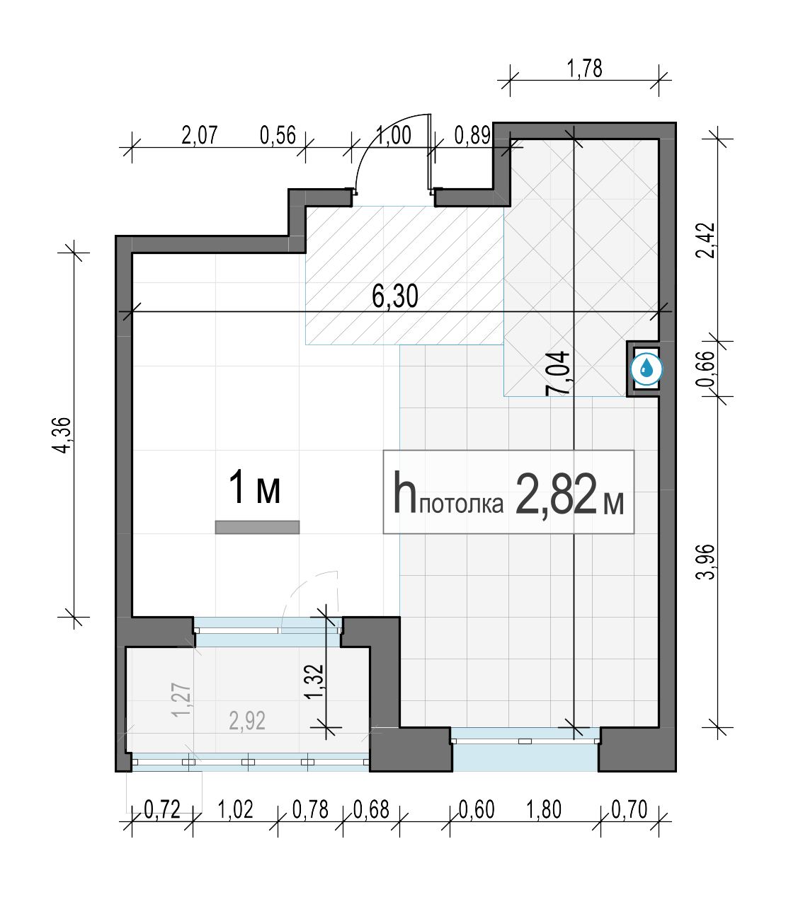 1 комн. квартира, 36.1 м², 10 этаж 