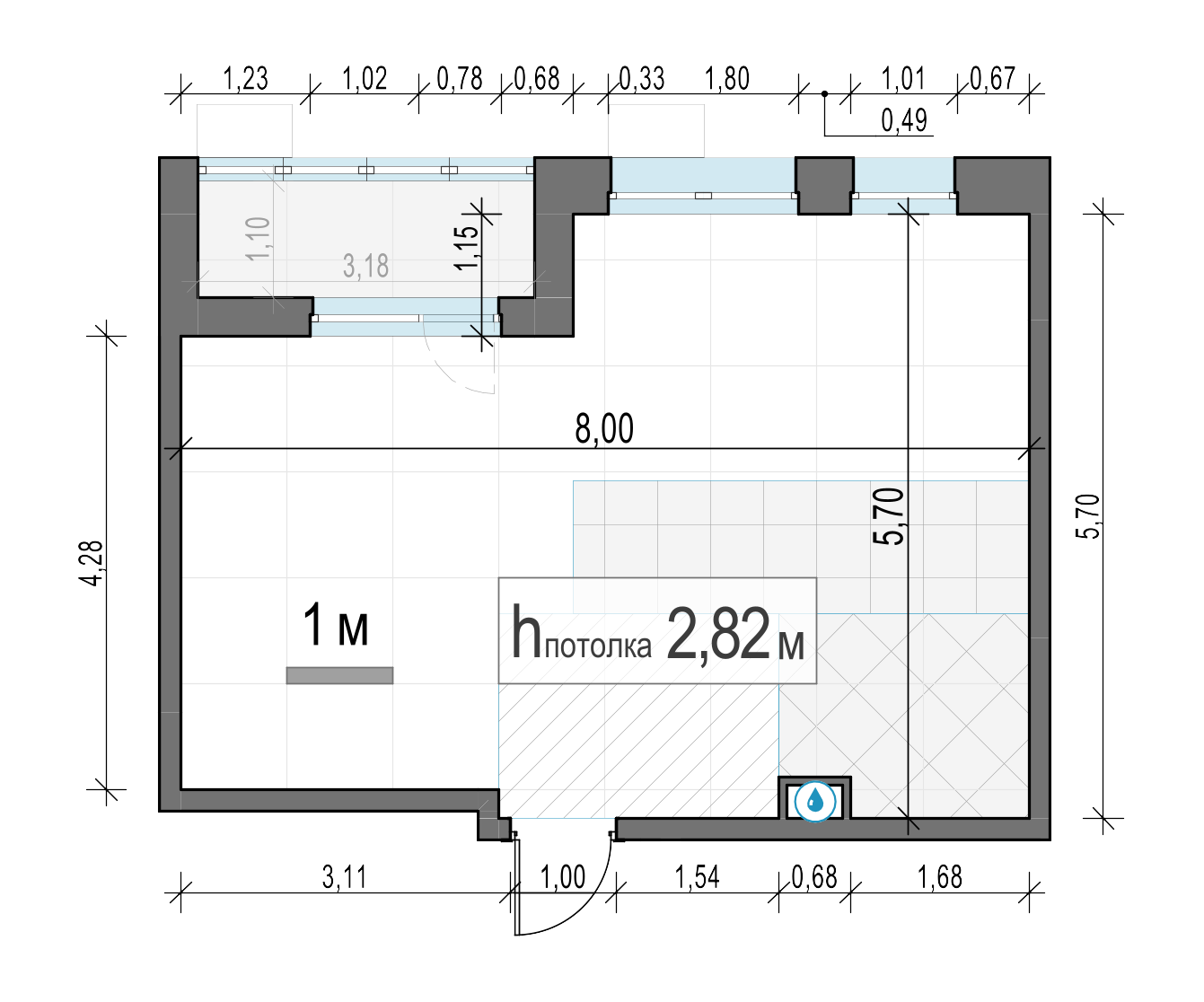 2 комн. квартира, 41.2 м², 5 этаж 