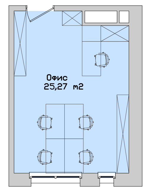 студия, 25.3 м², 2 этаж 