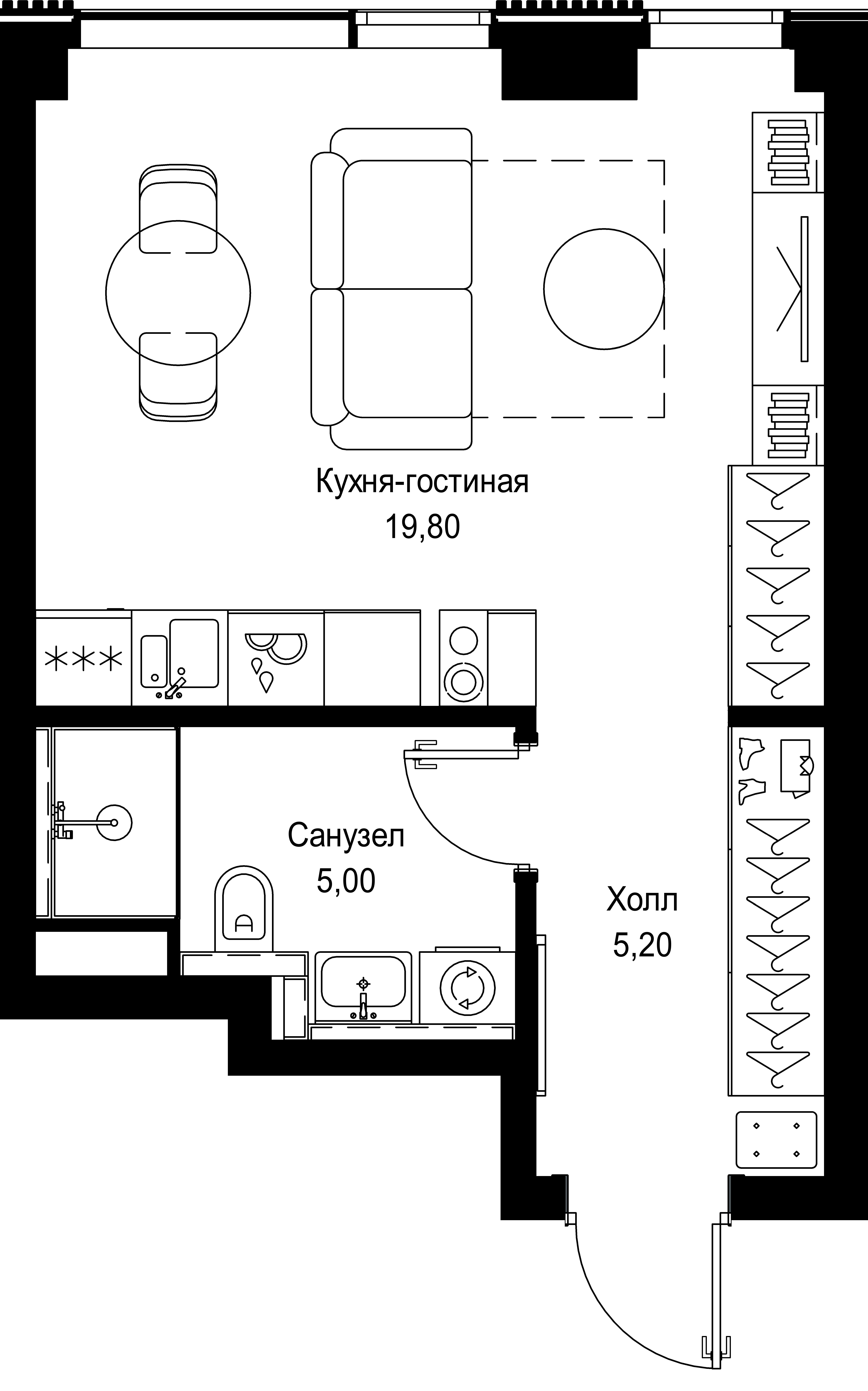 студия, 30 м², 10 этаж 