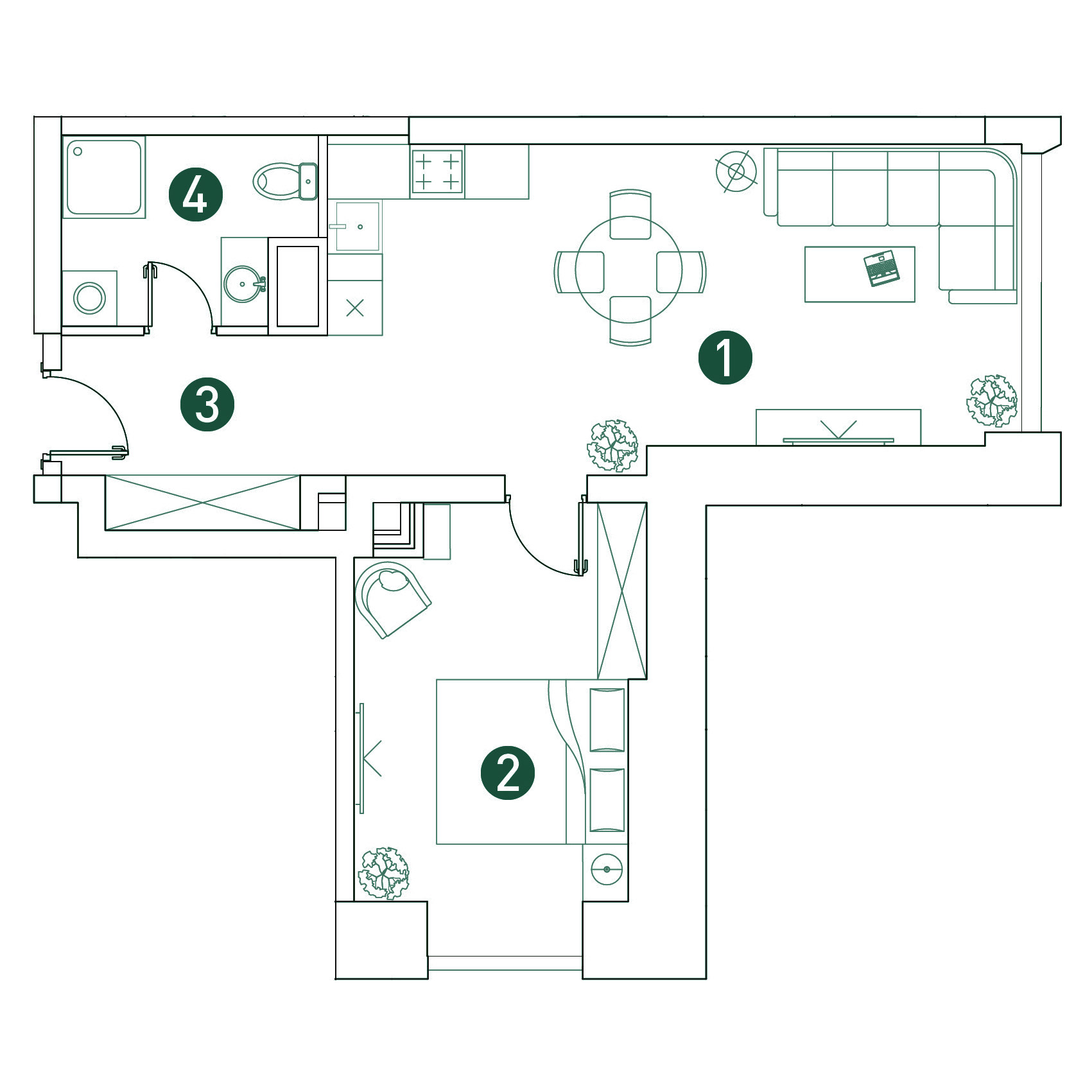 2 комн. квартира, 51.2 м², 2 этаж 