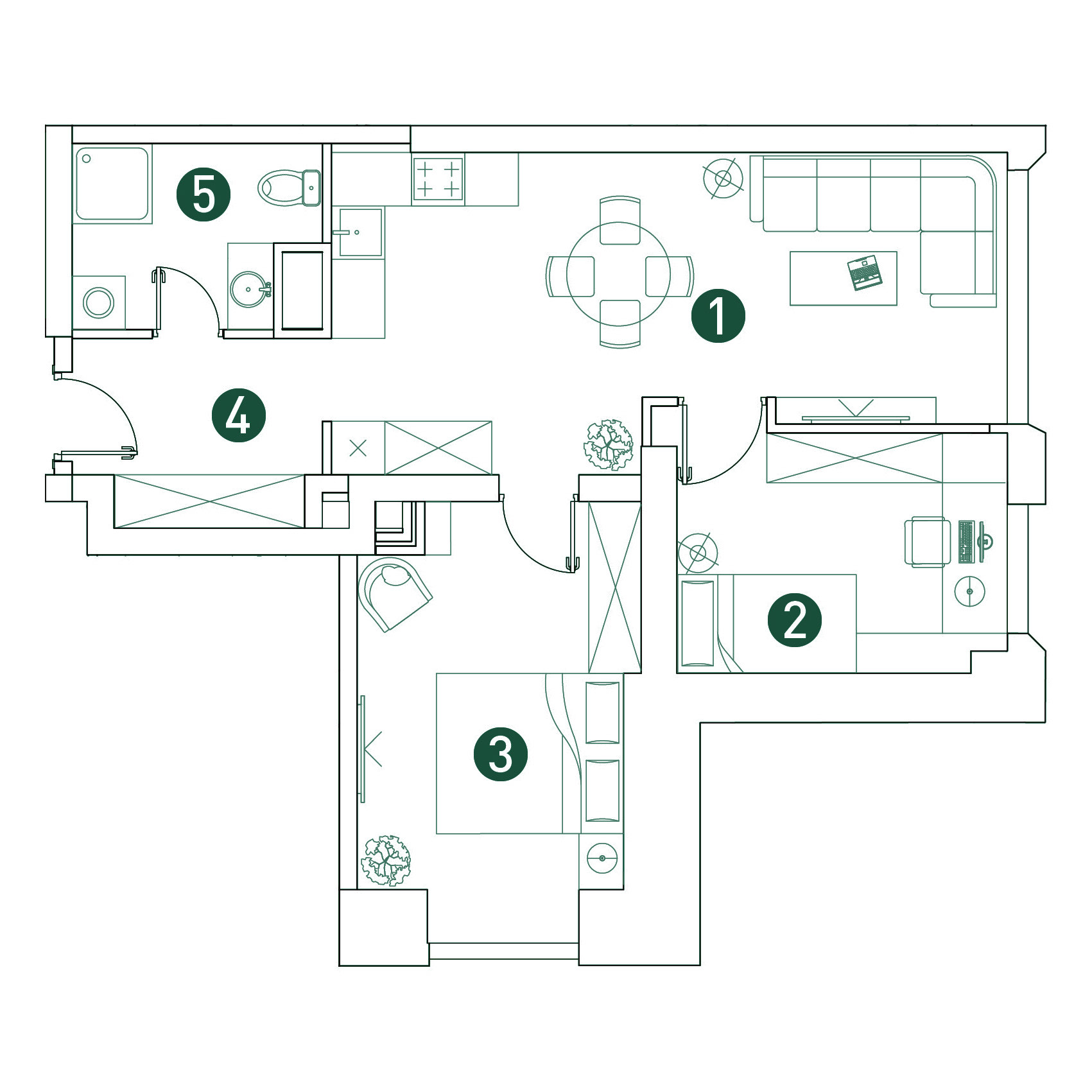 3 комн. квартира, 59.9 м², 4 этаж 