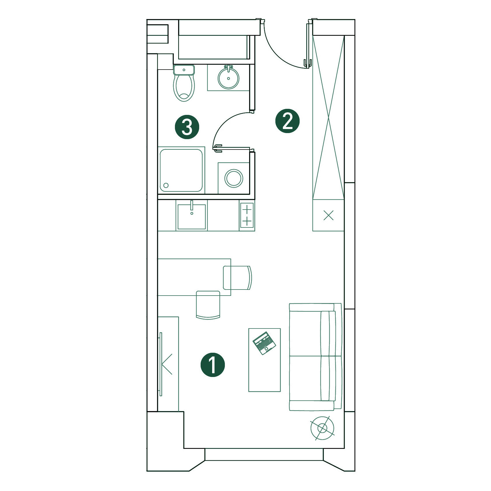 студия, 26 м², 4 этаж 