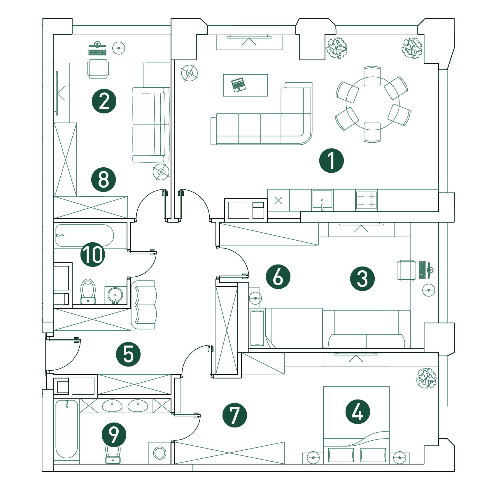 4 комн. квартира, 114.6 м², 13 этаж 