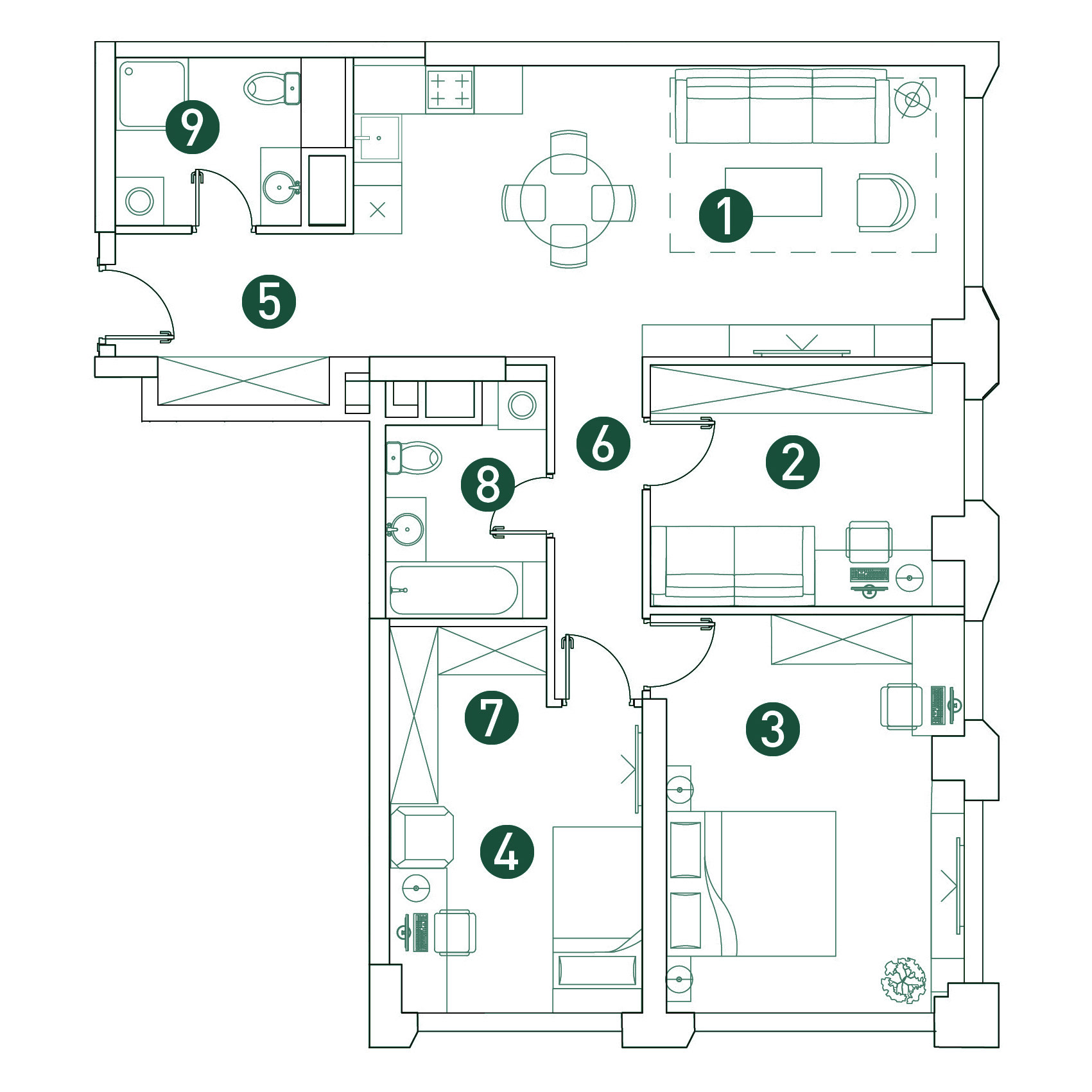 4 комн. квартира, 91.1 м², 18 этаж 
