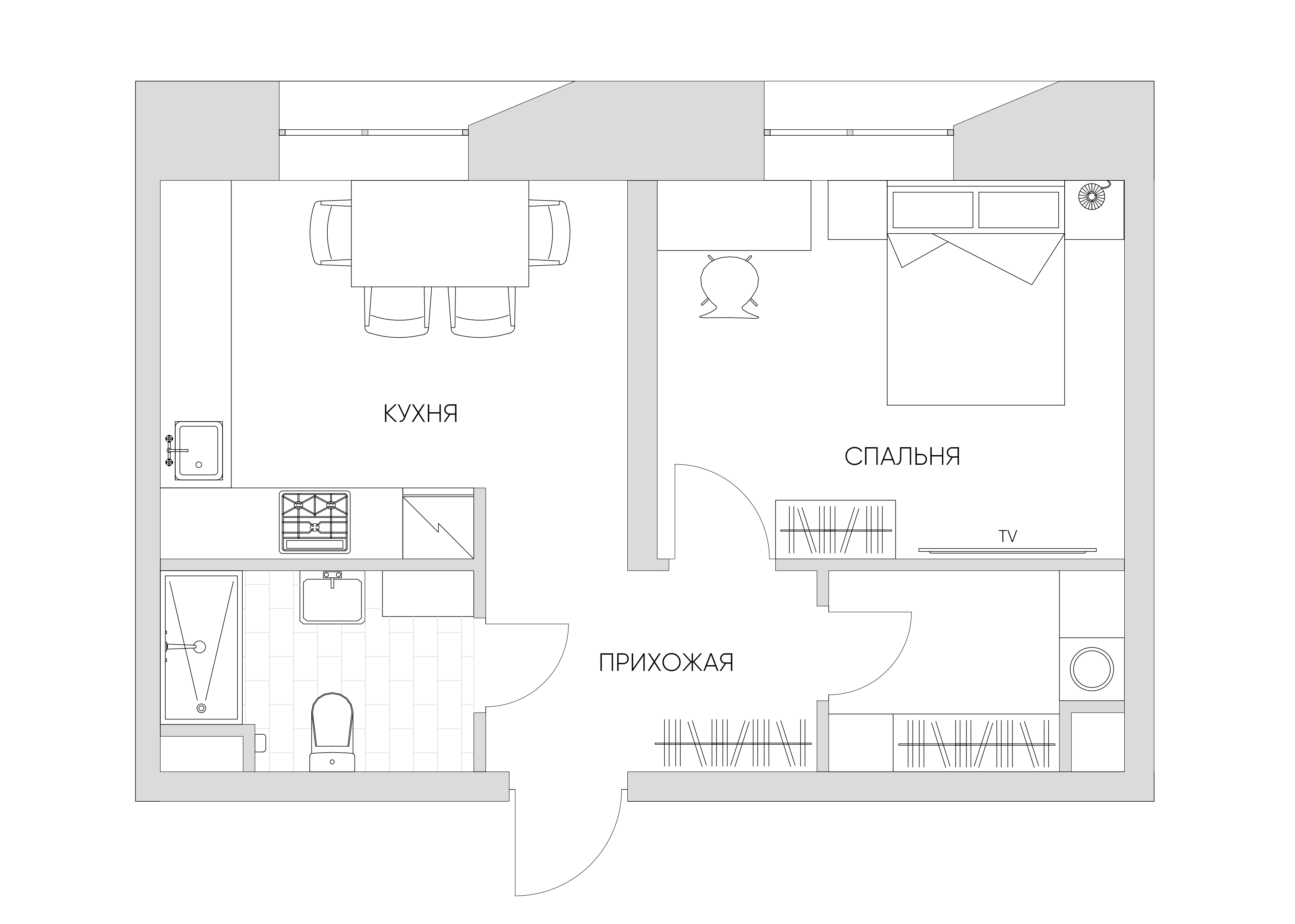 1 комн. квартира, 38.2 м², 2 этаж 