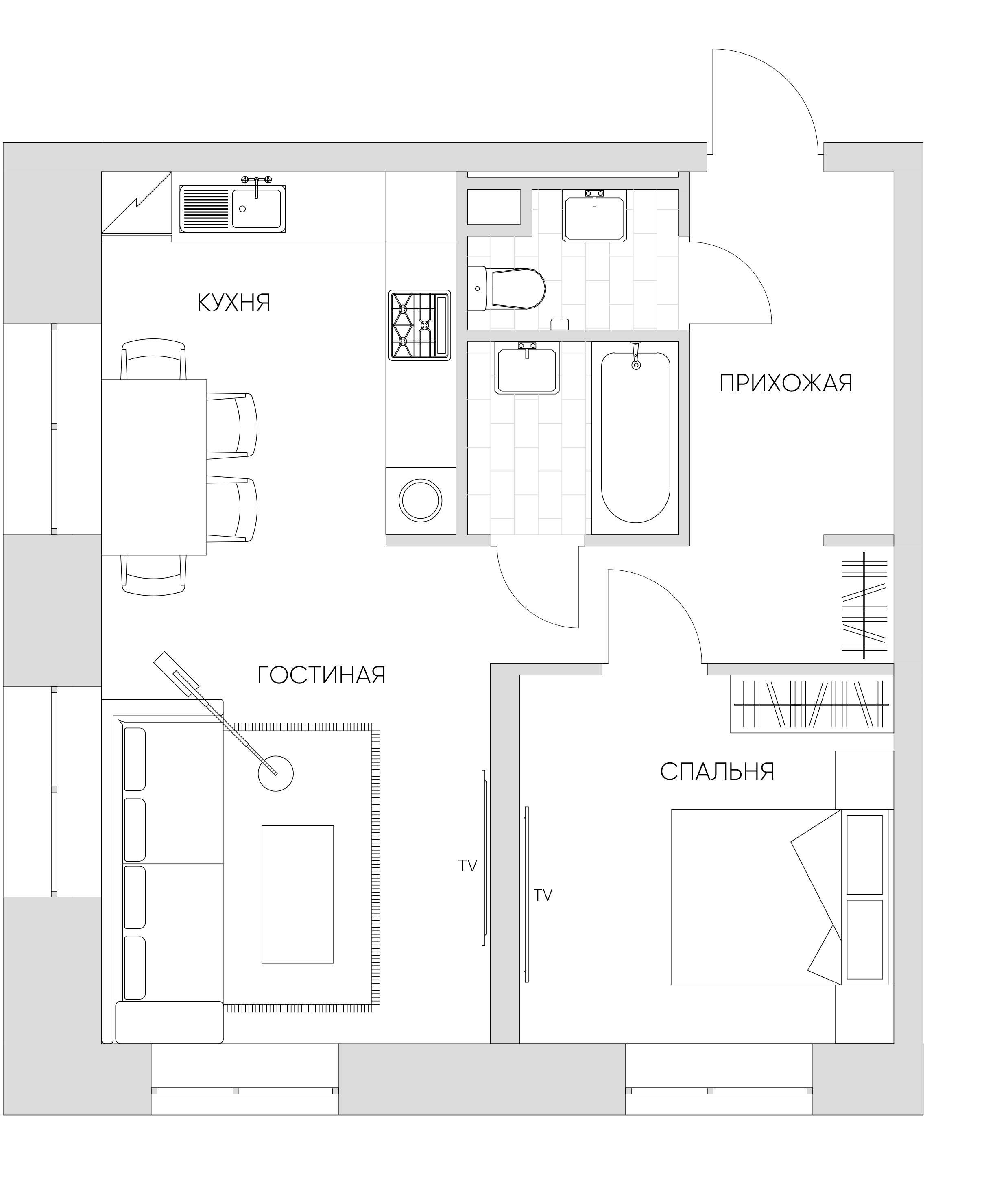 2 комн. квартира, 47.7 м², 12 этаж 