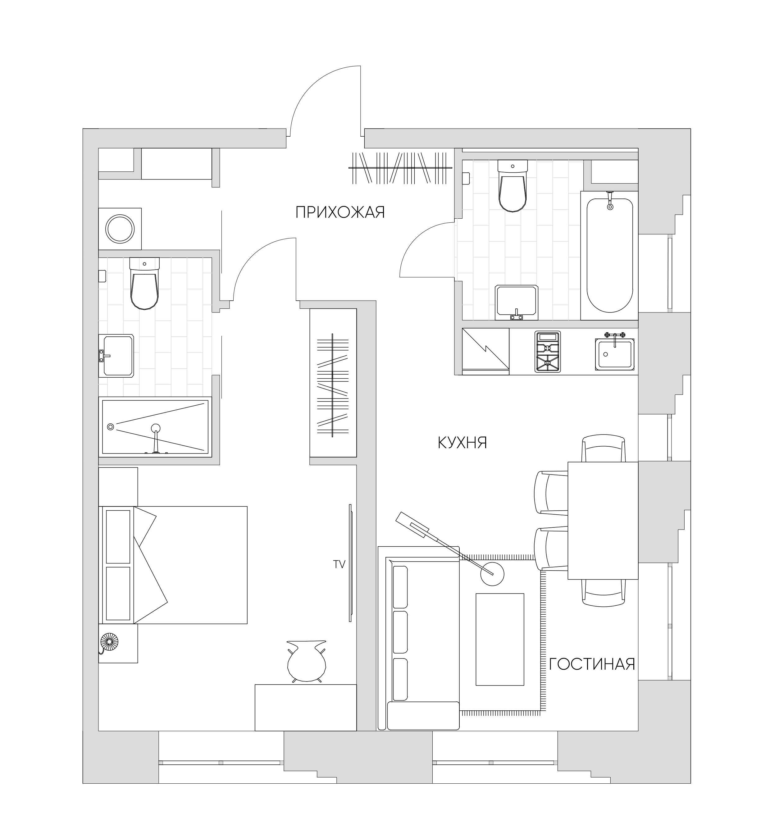 2 комн. квартира, 47.7 м², 14 этаж 