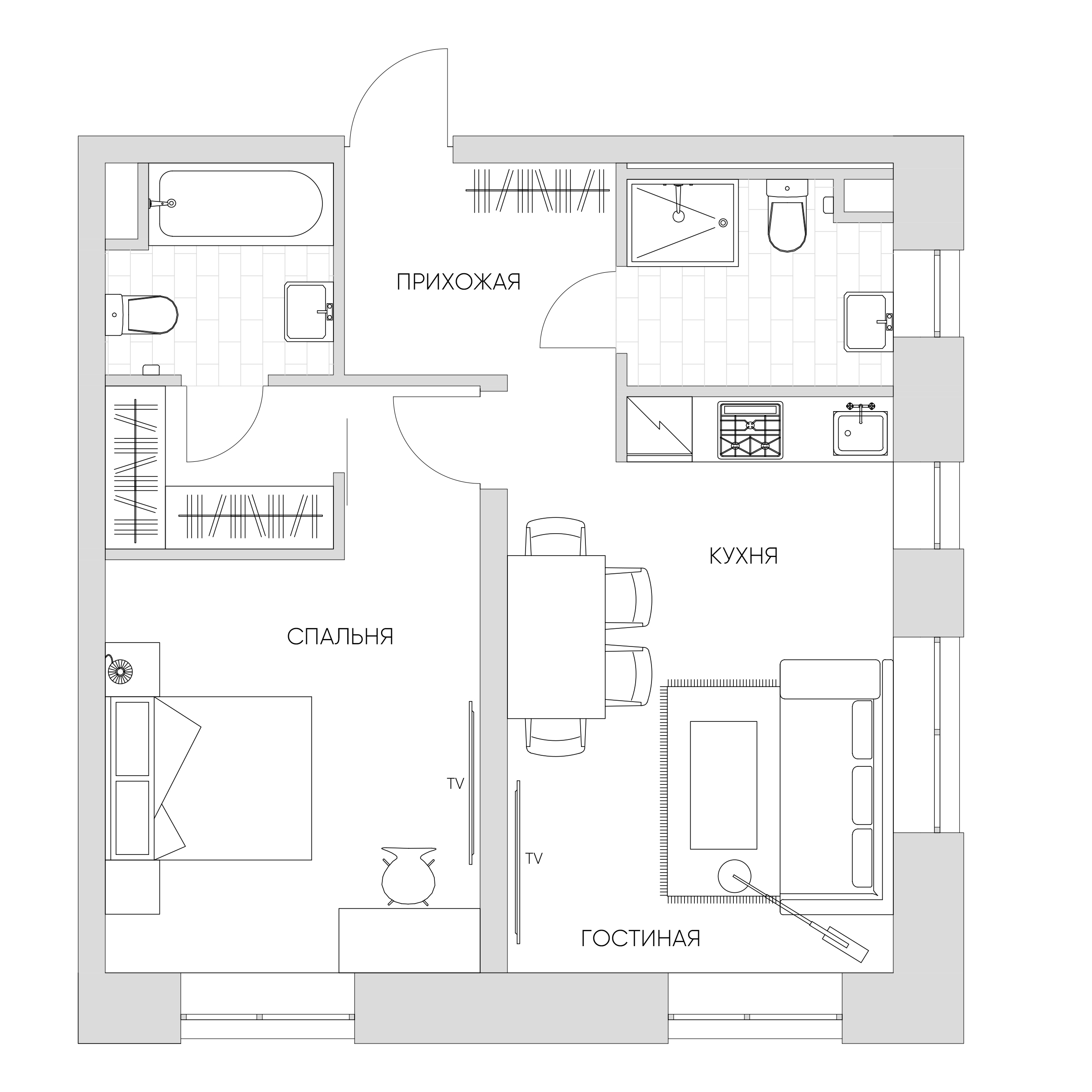 2 комн. квартира, 50.3 м², 19 этаж 