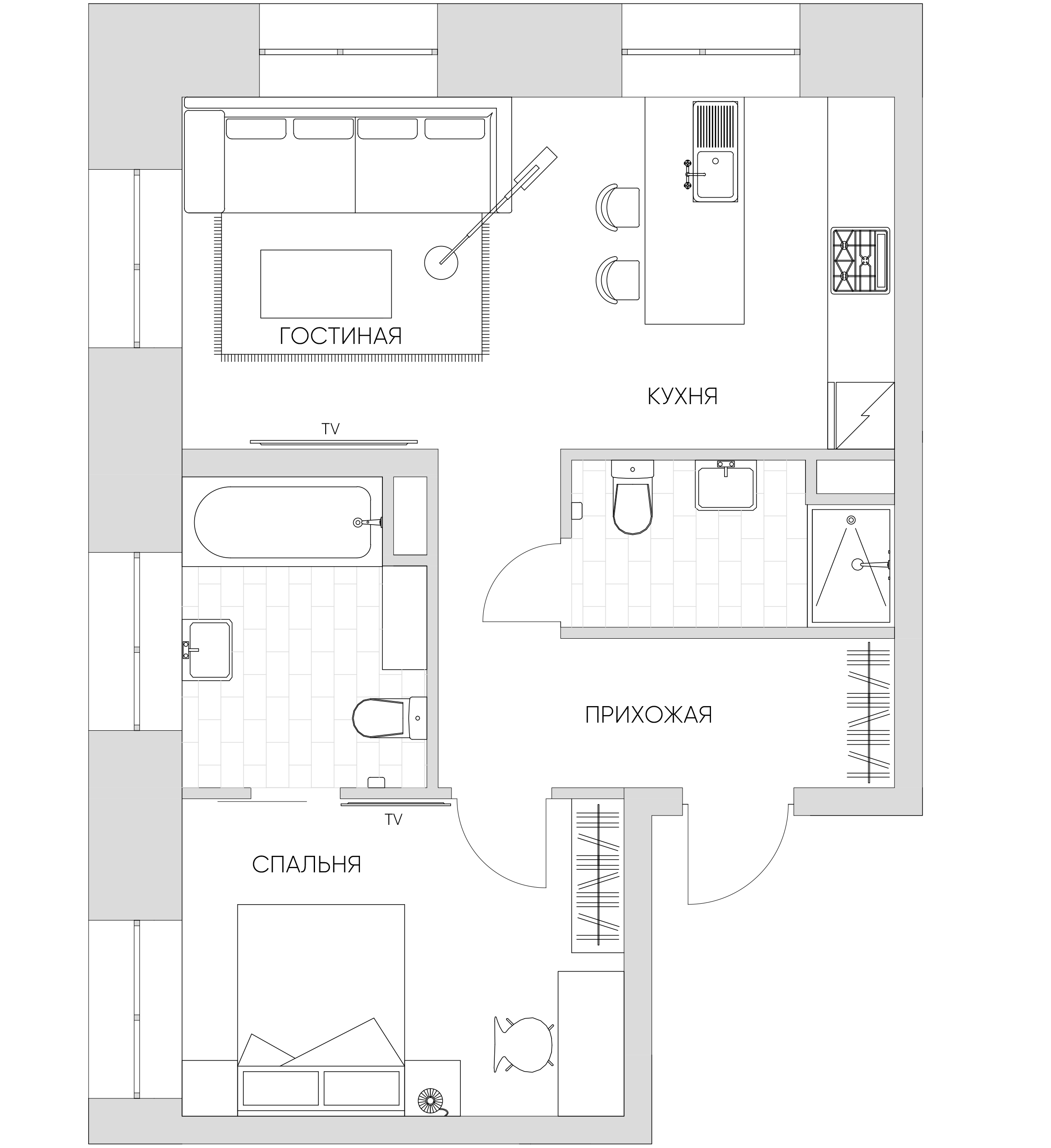 2 комн. квартира, 48.7 м², 14 этаж 