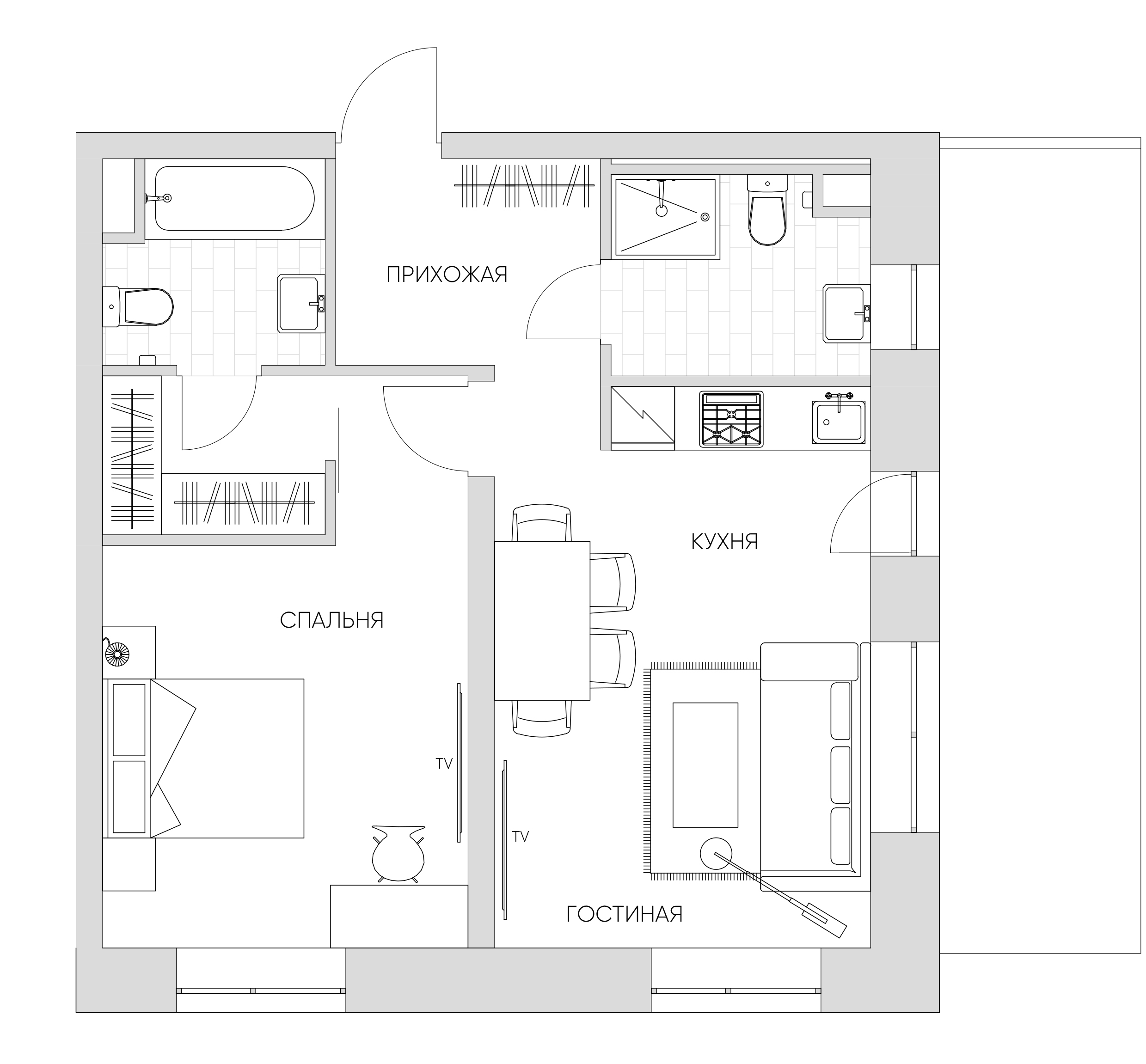 2 комн. квартира, 64.7 м², 5 этаж 