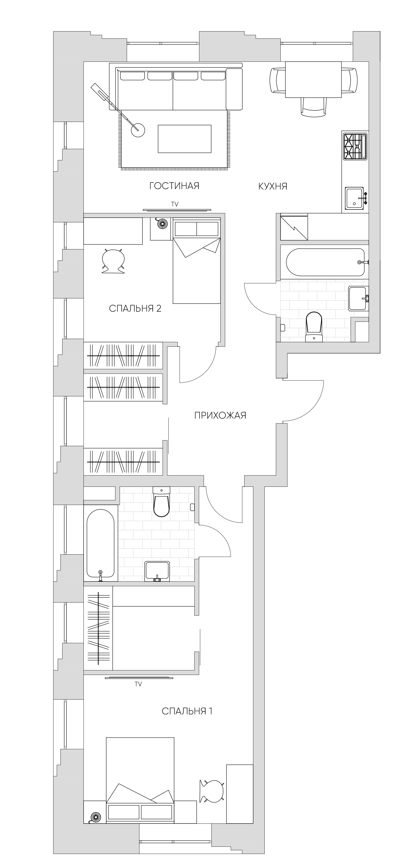 3 комн. квартира, 76.5 м², 17 этаж 