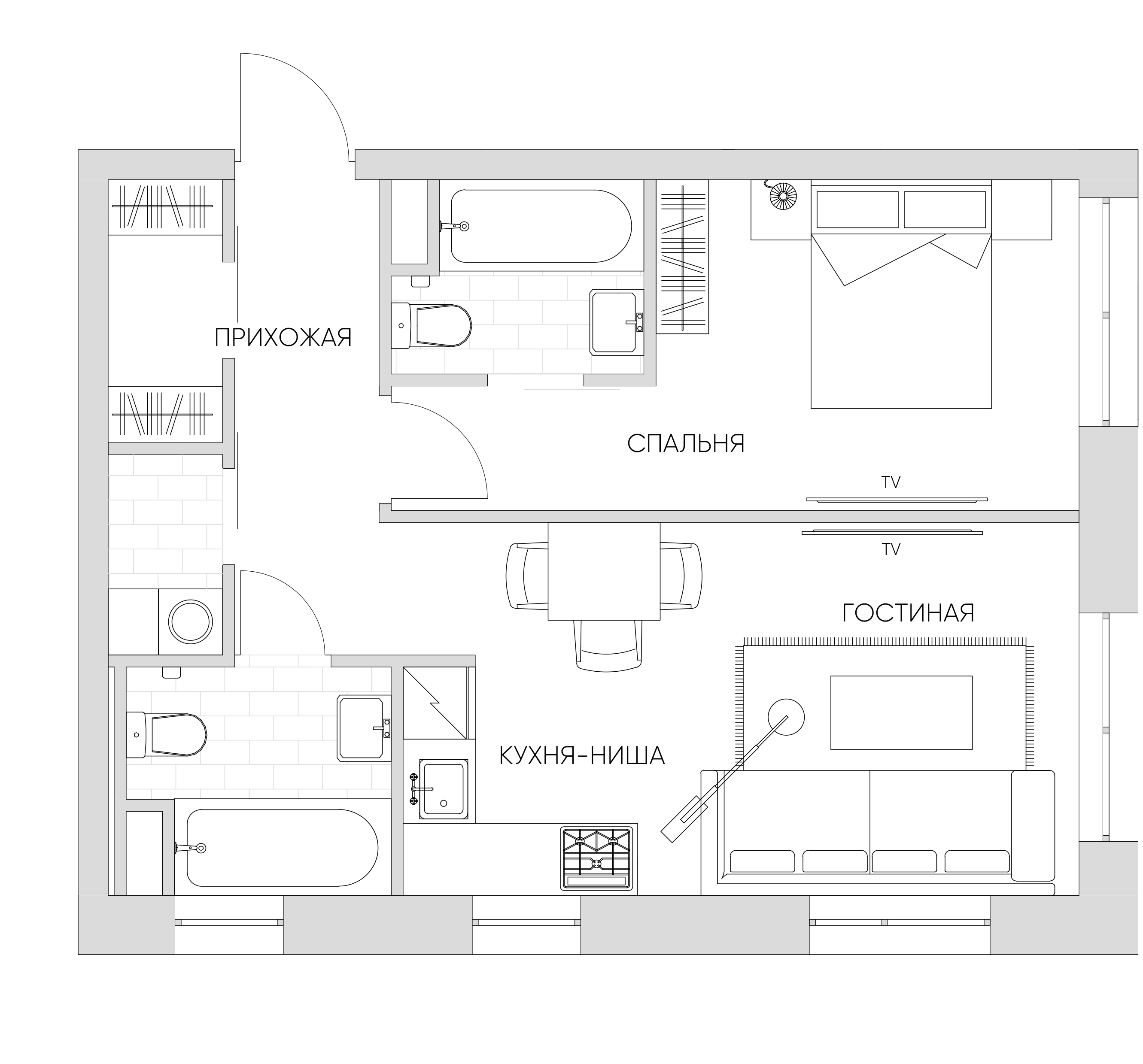 2 комн. квартира, 44.8 м², 7 этаж 