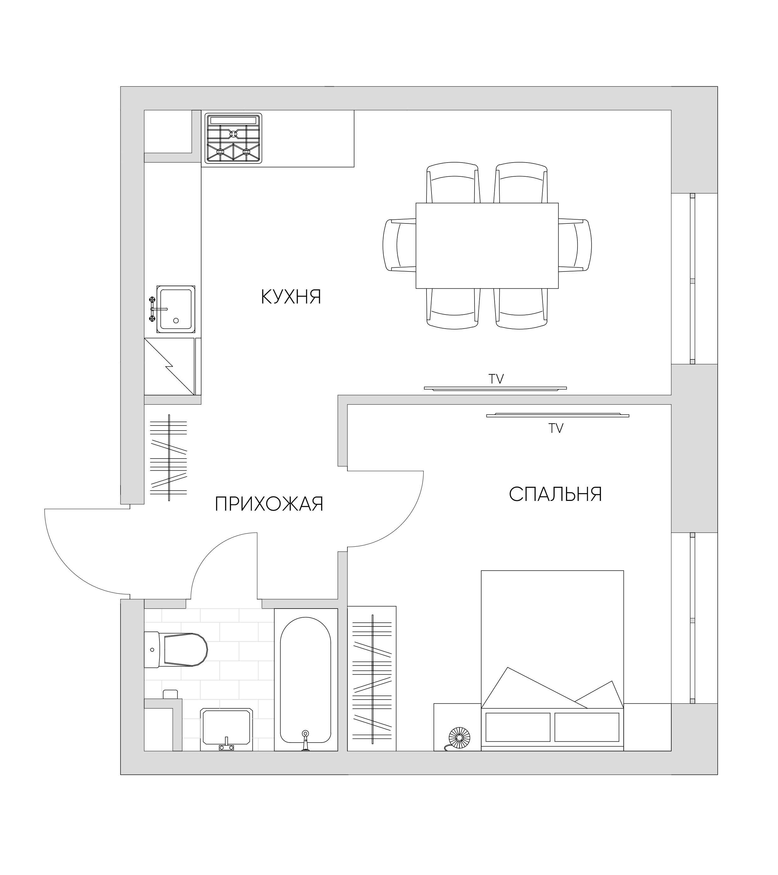 1 комн. квартира, 35.9 м², 4 этаж 