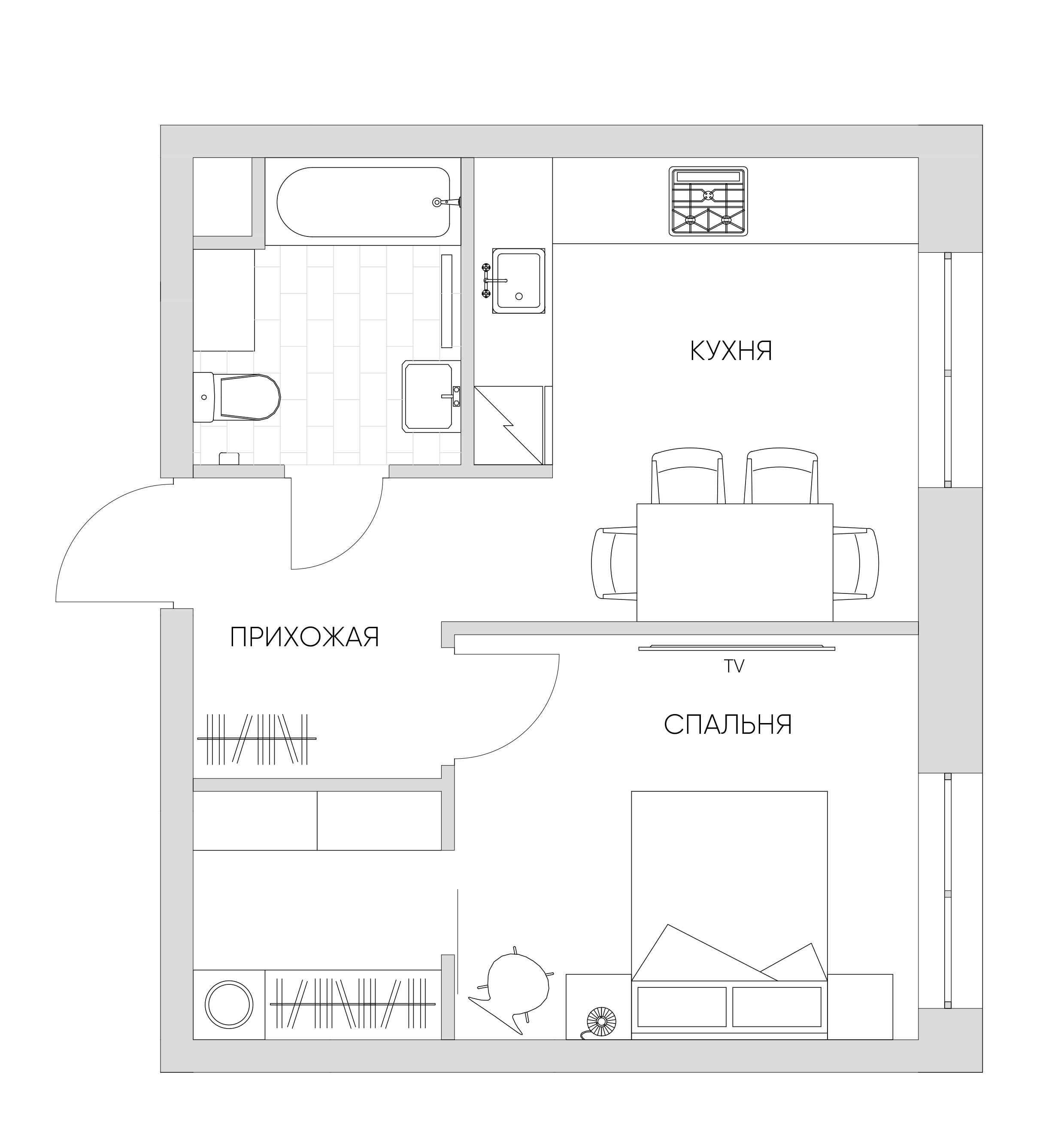 1 комн. квартира, 35.7 м², 8 этаж 