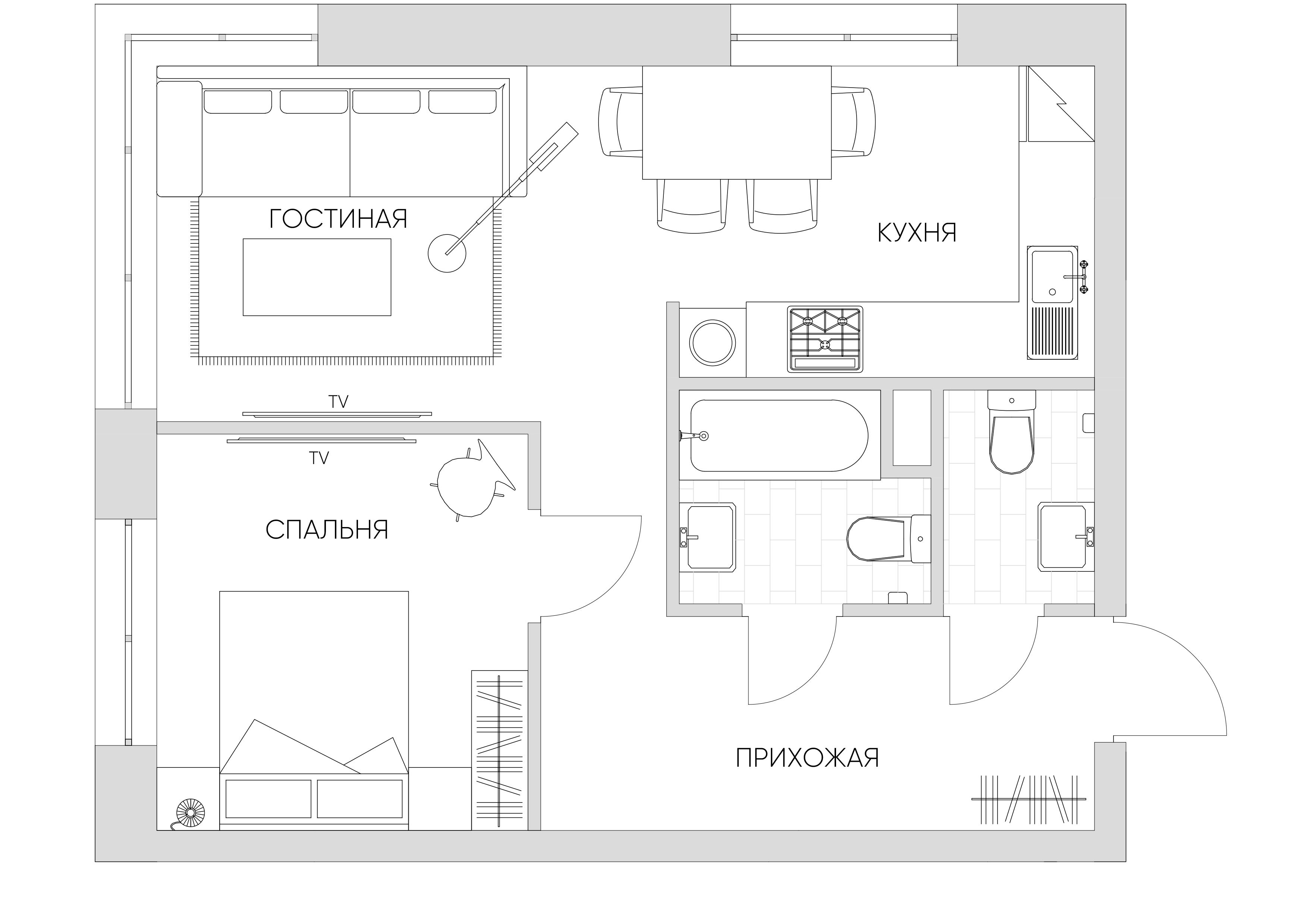 2 комн. квартира, 43.3 м², 7 этаж 