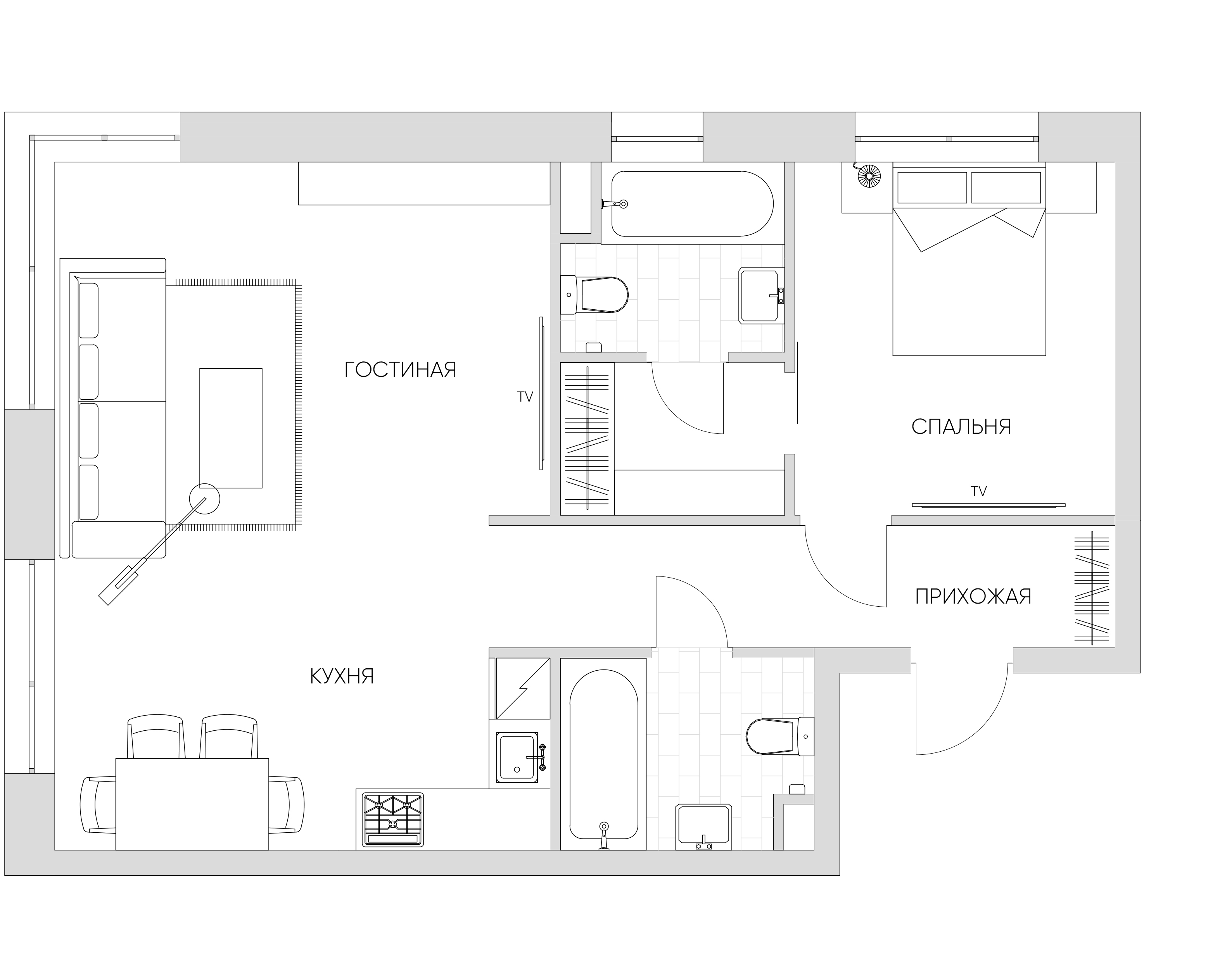 2 комн. квартира, 61.8 м², 13 этаж 