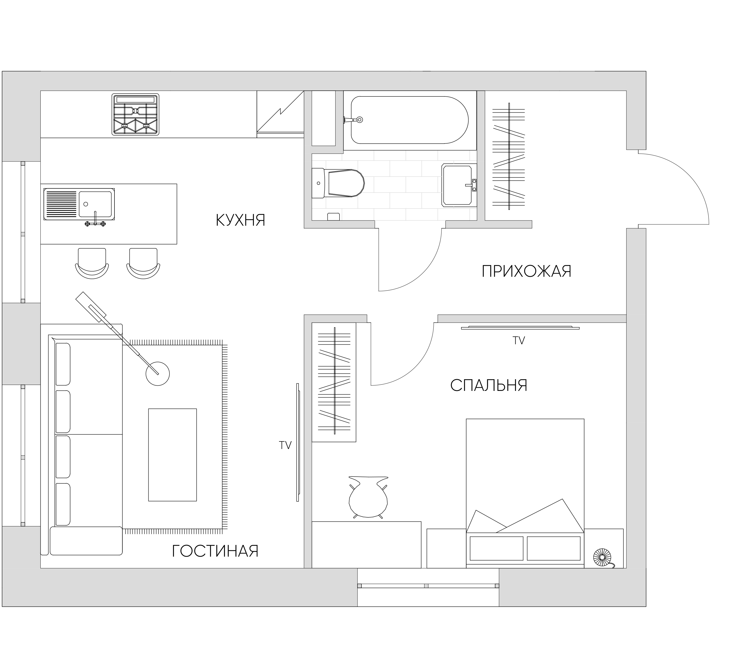 1 комн. квартира, 43.6 м², 10 этаж 