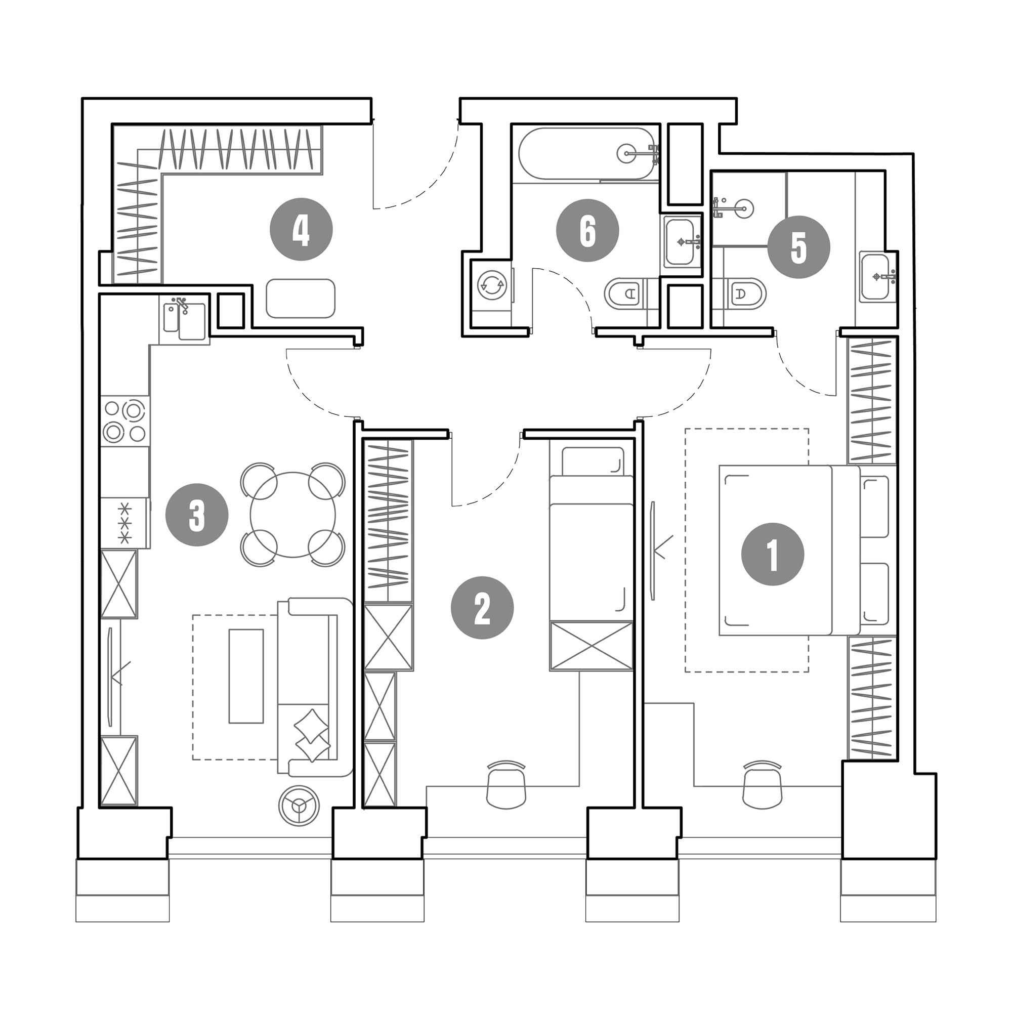 2 комн. квартира, 71.6 м², 9 этаж 