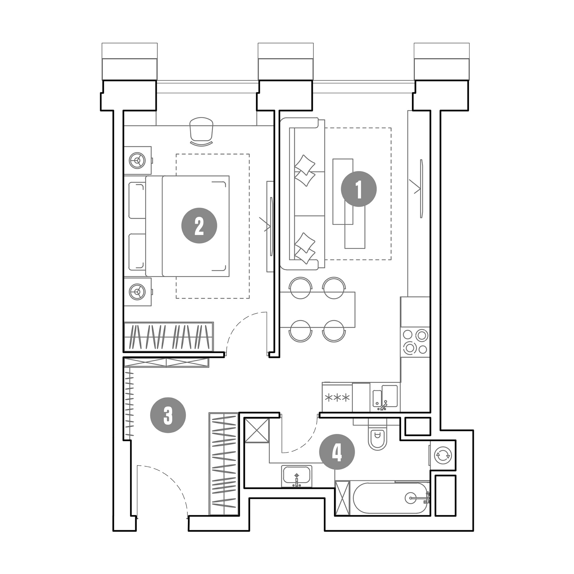 2 комн. квартира, 48 м², 9 этаж 