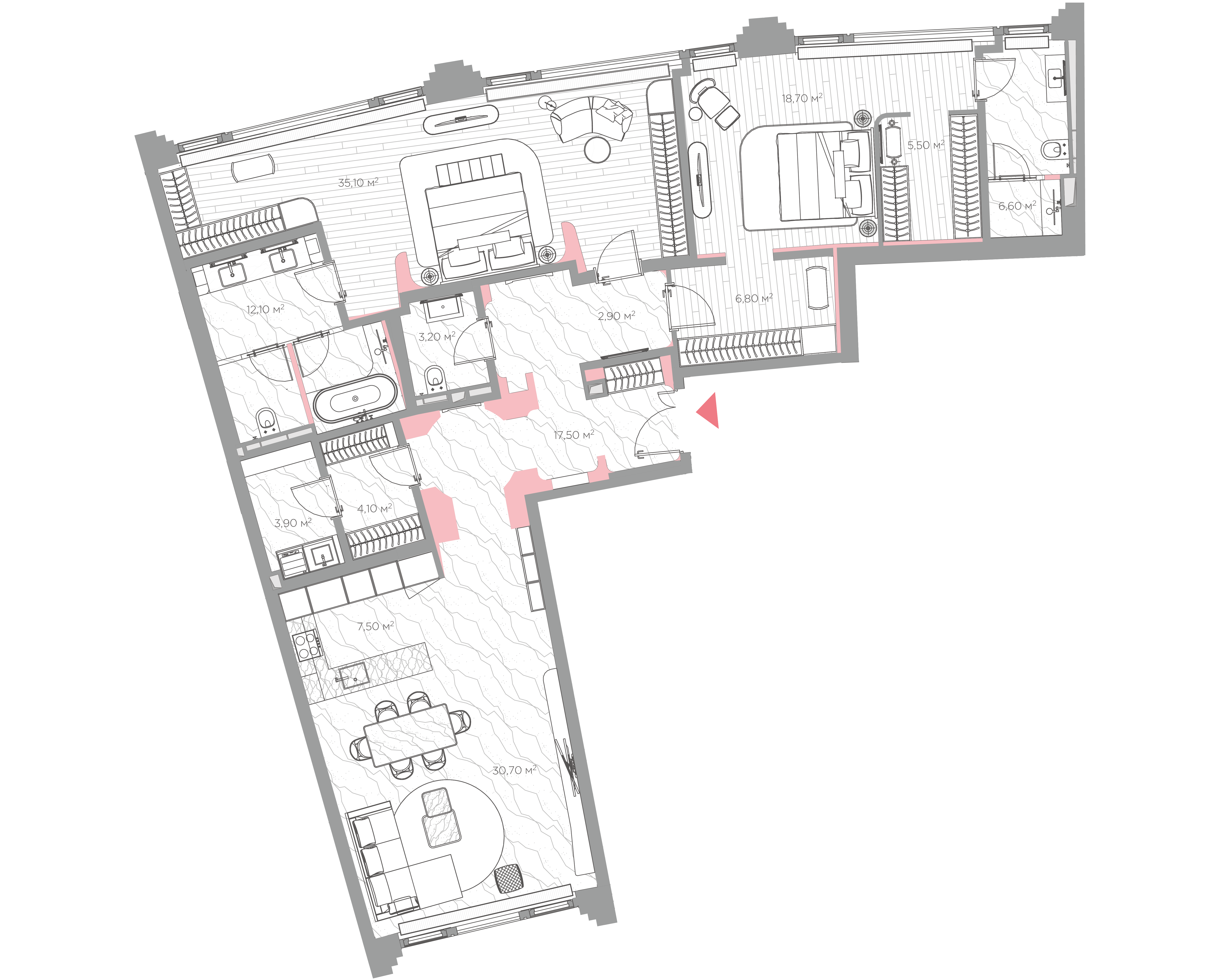 2 комн. квартира, 154.6 м², 4 этаж 