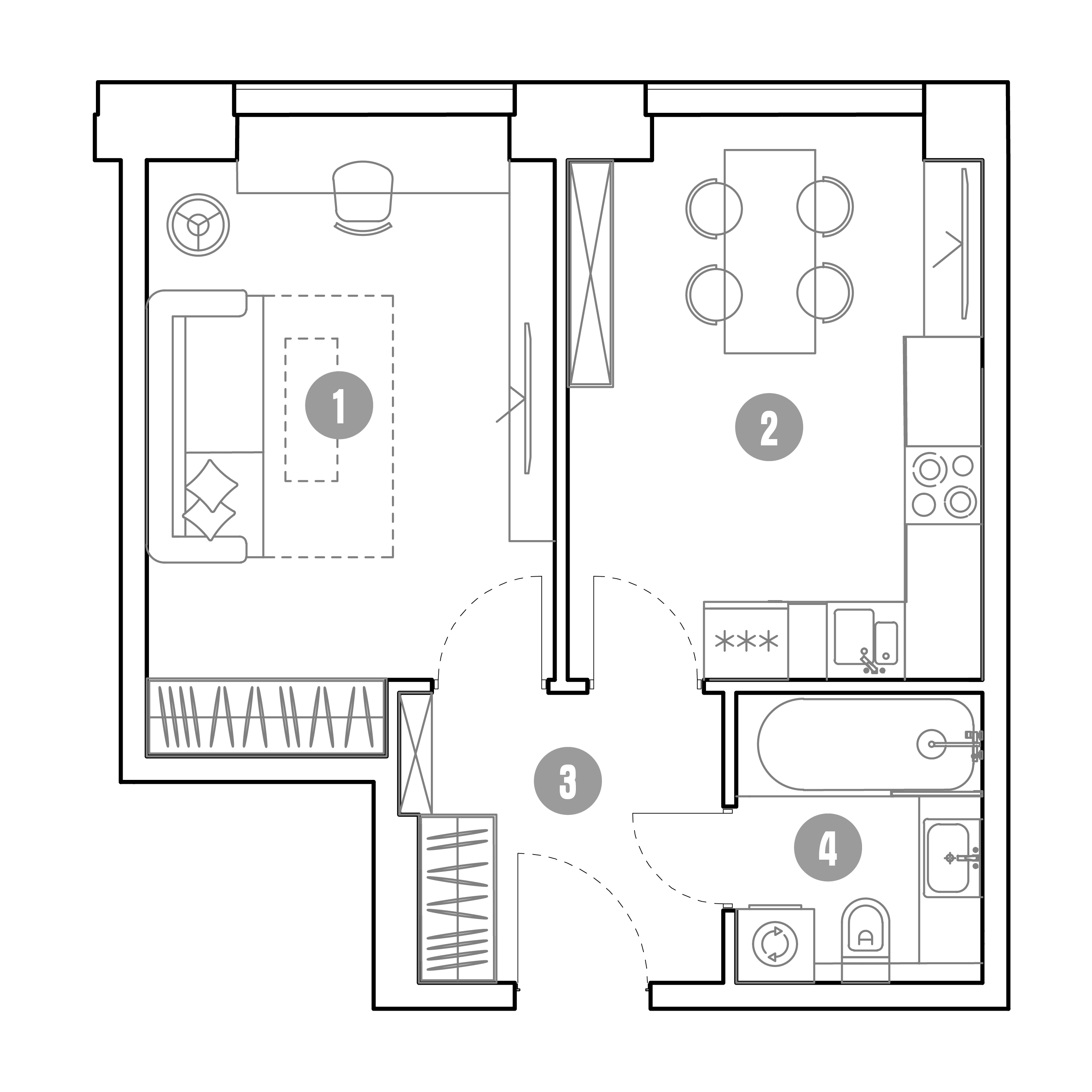 1 комн. квартира, 37.8 м², 4 этаж 