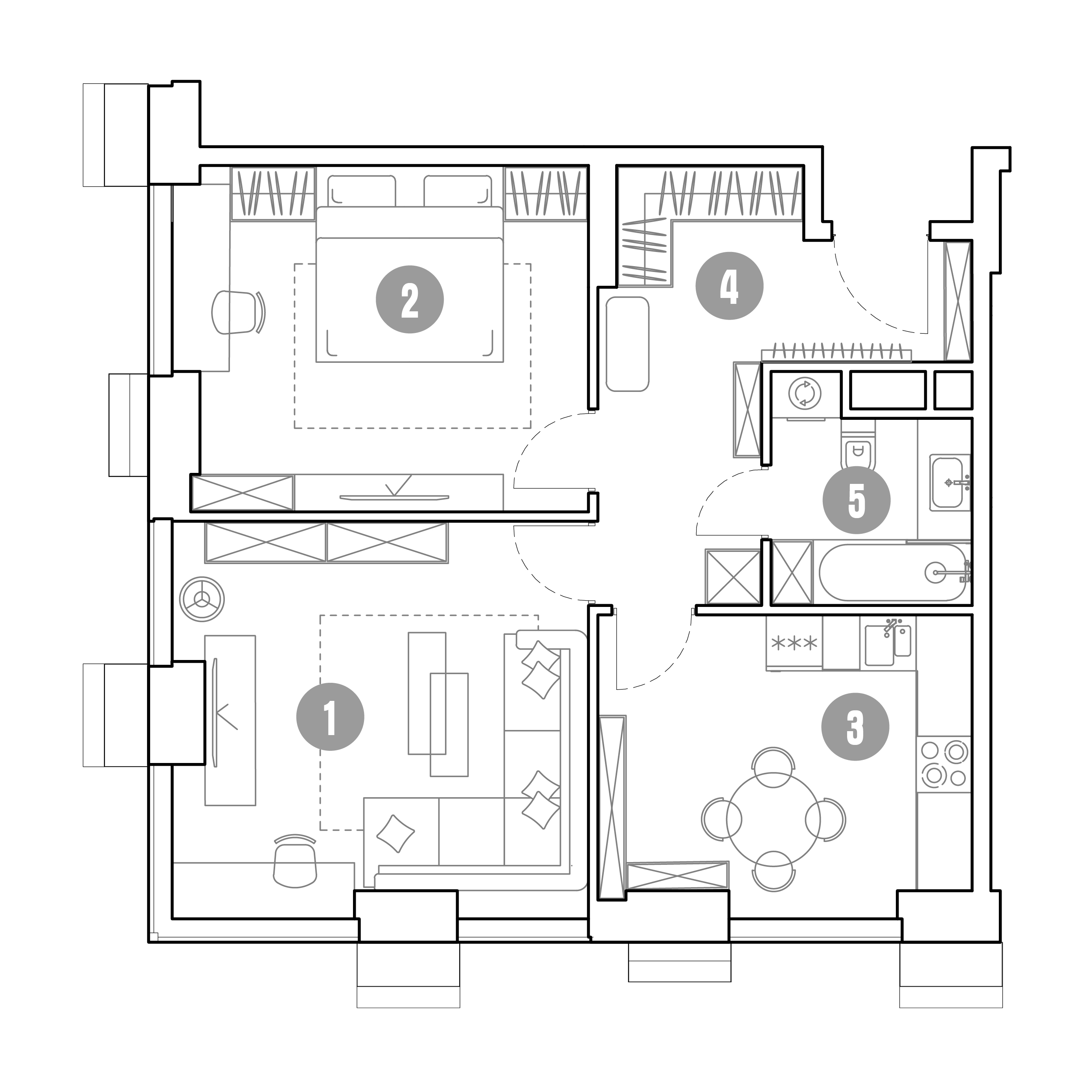 2 комн. квартира, 62.6 м², 27 этаж 