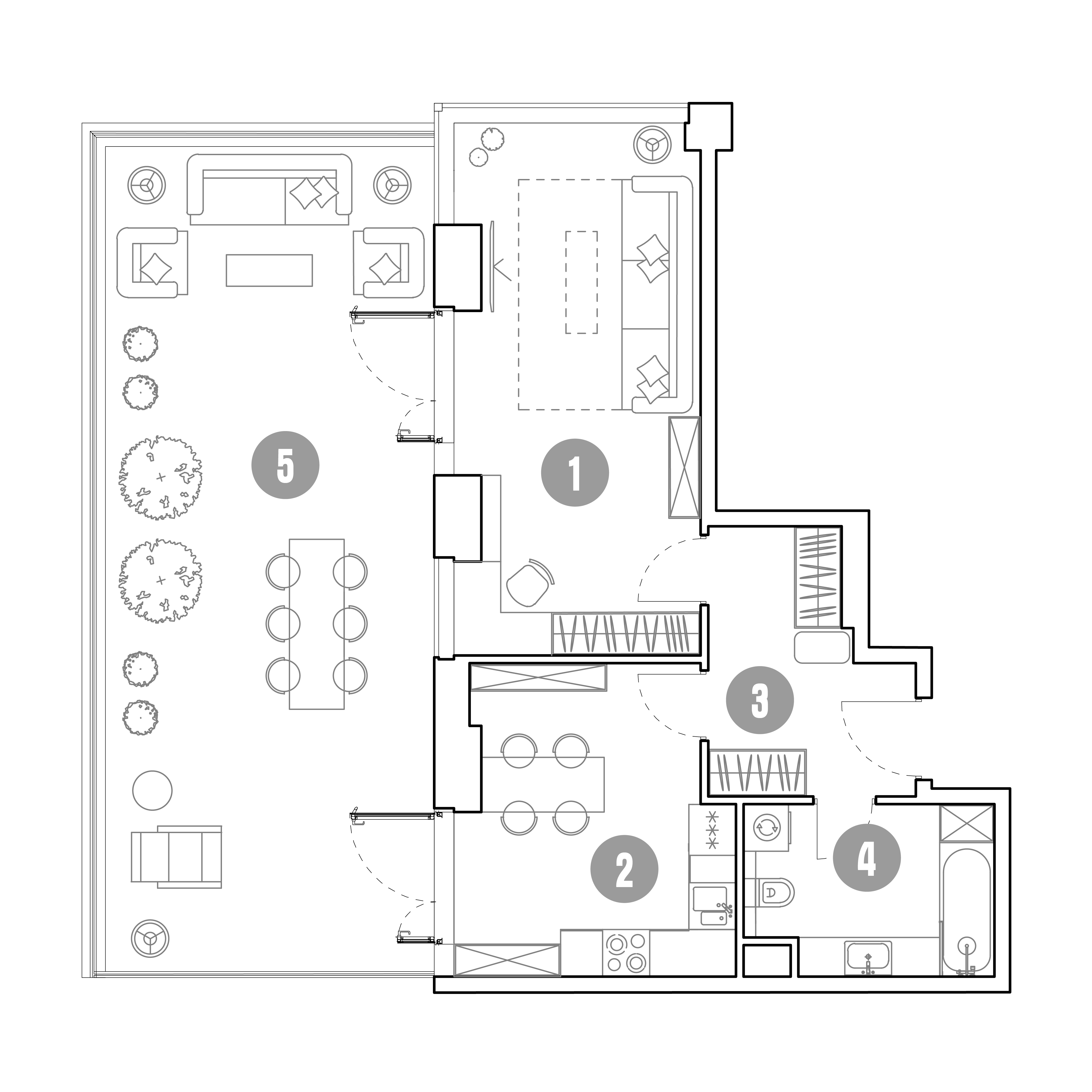 квартира со свободной планировкой, 91.7 м², 3 этаж 