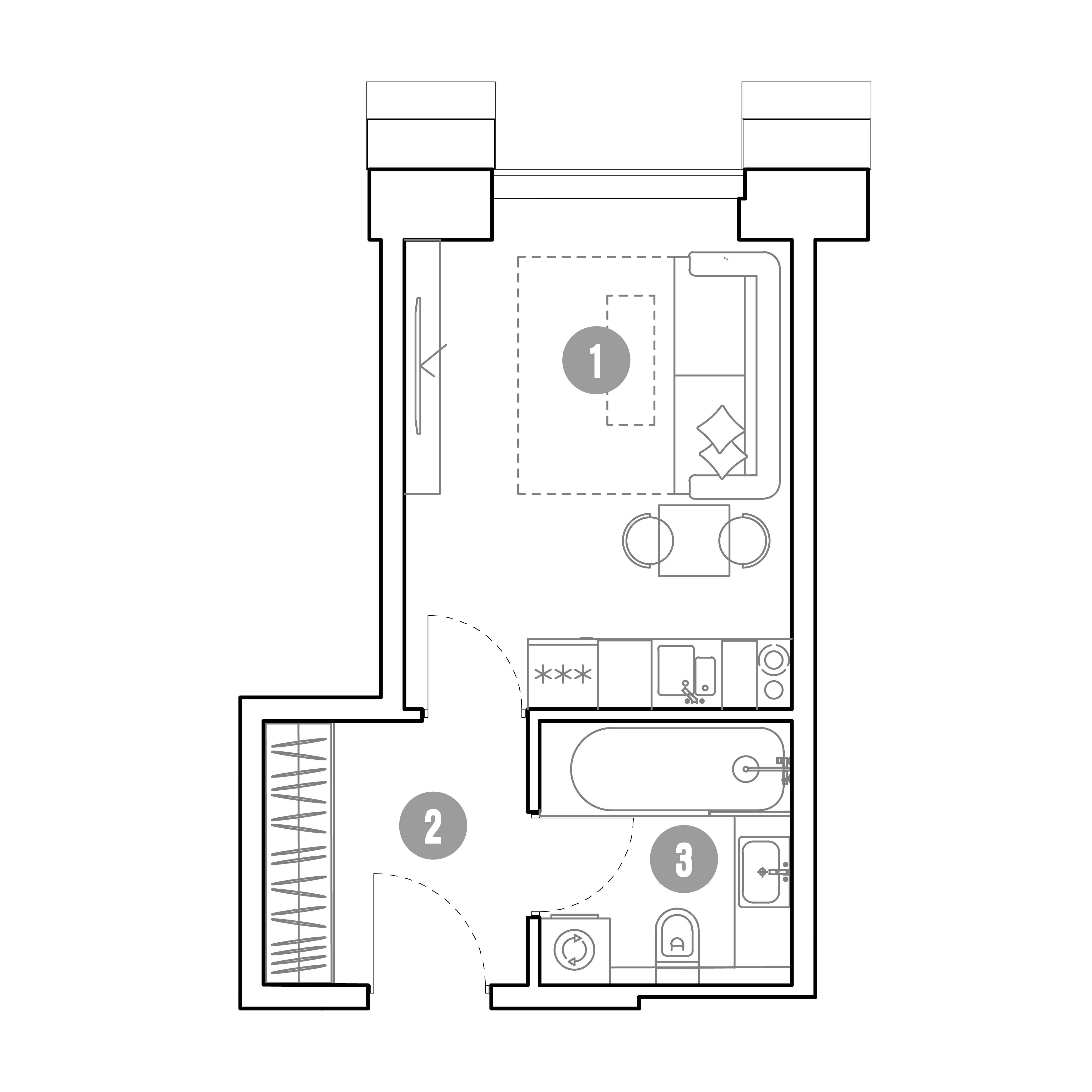 студия, 23.9 м², 22 этаж 